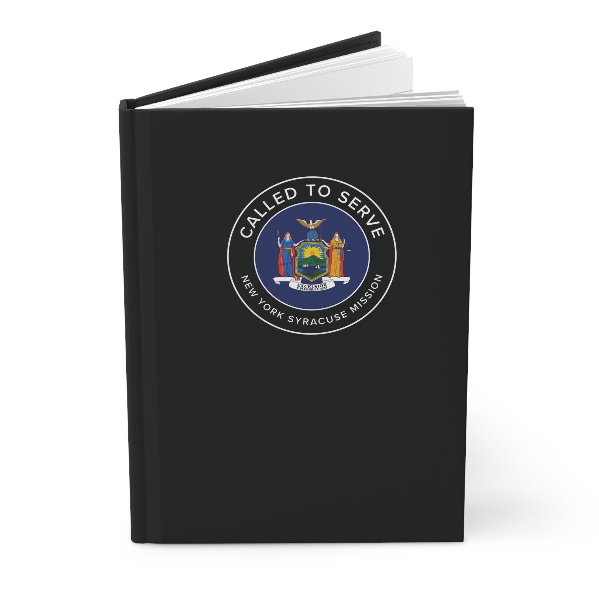 New York Syracuse Mission Circle Flag Called to Serve Black Hardcover Journal Matte - Latter-Day Saint LDS Missionary Gift - Book of Mormon