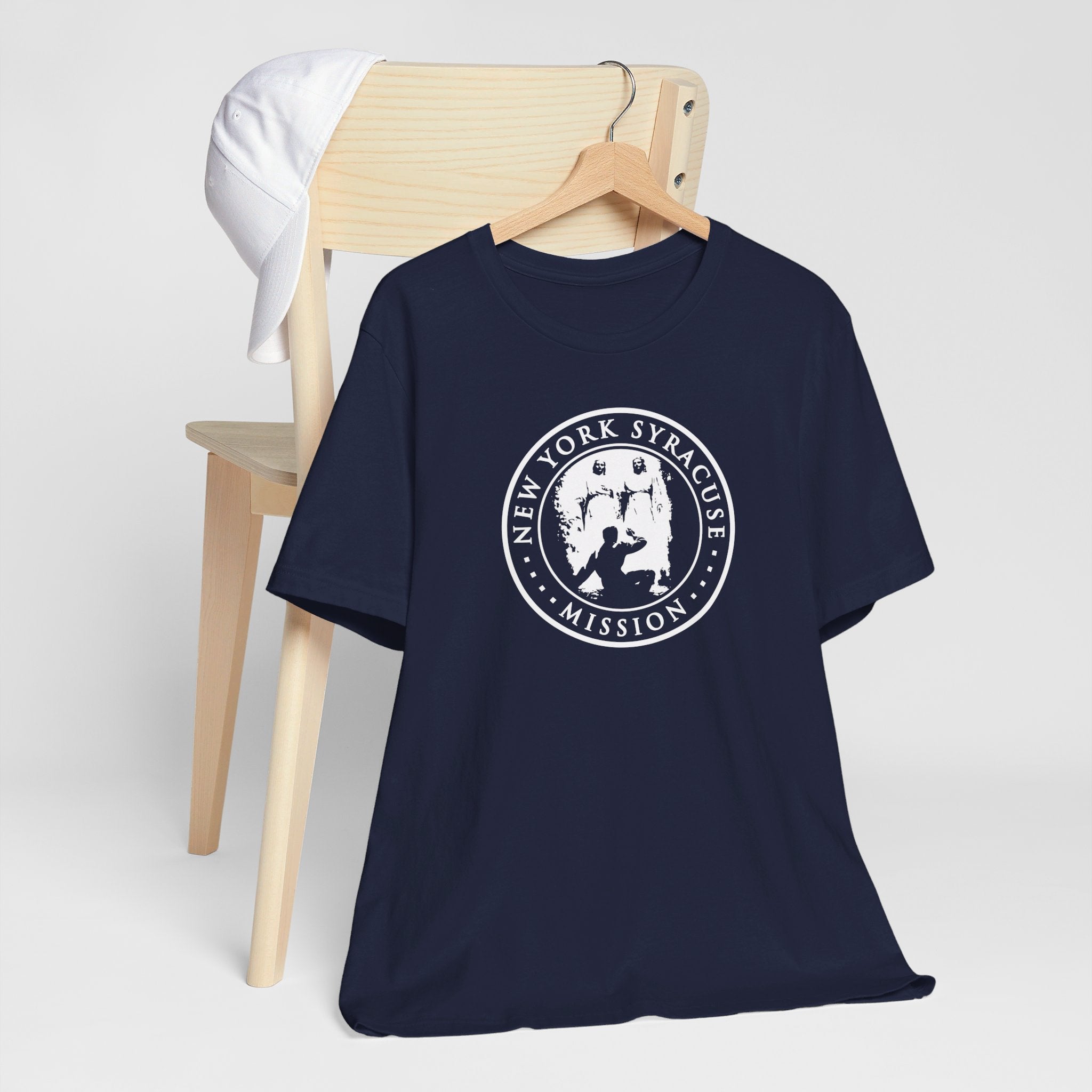 New York Syracuse Mission Circular Monochrome Logo T-Shirt - Latter-Day Saint LDS Missionary Gift - Book of Mormon