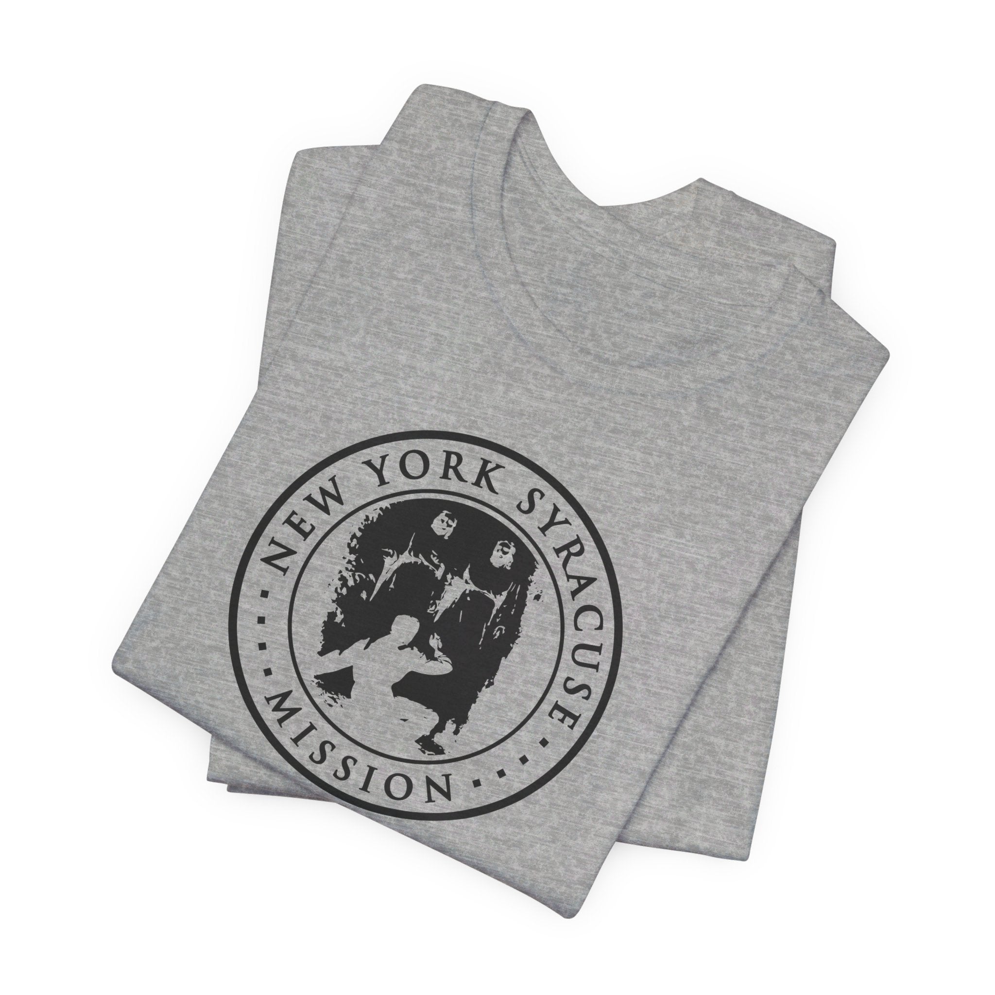 New York Syracuse Mission Circular Monochrome Logo T-Shirt - Latter-Day Saint LDS Missionary Gift - Book of Mormon