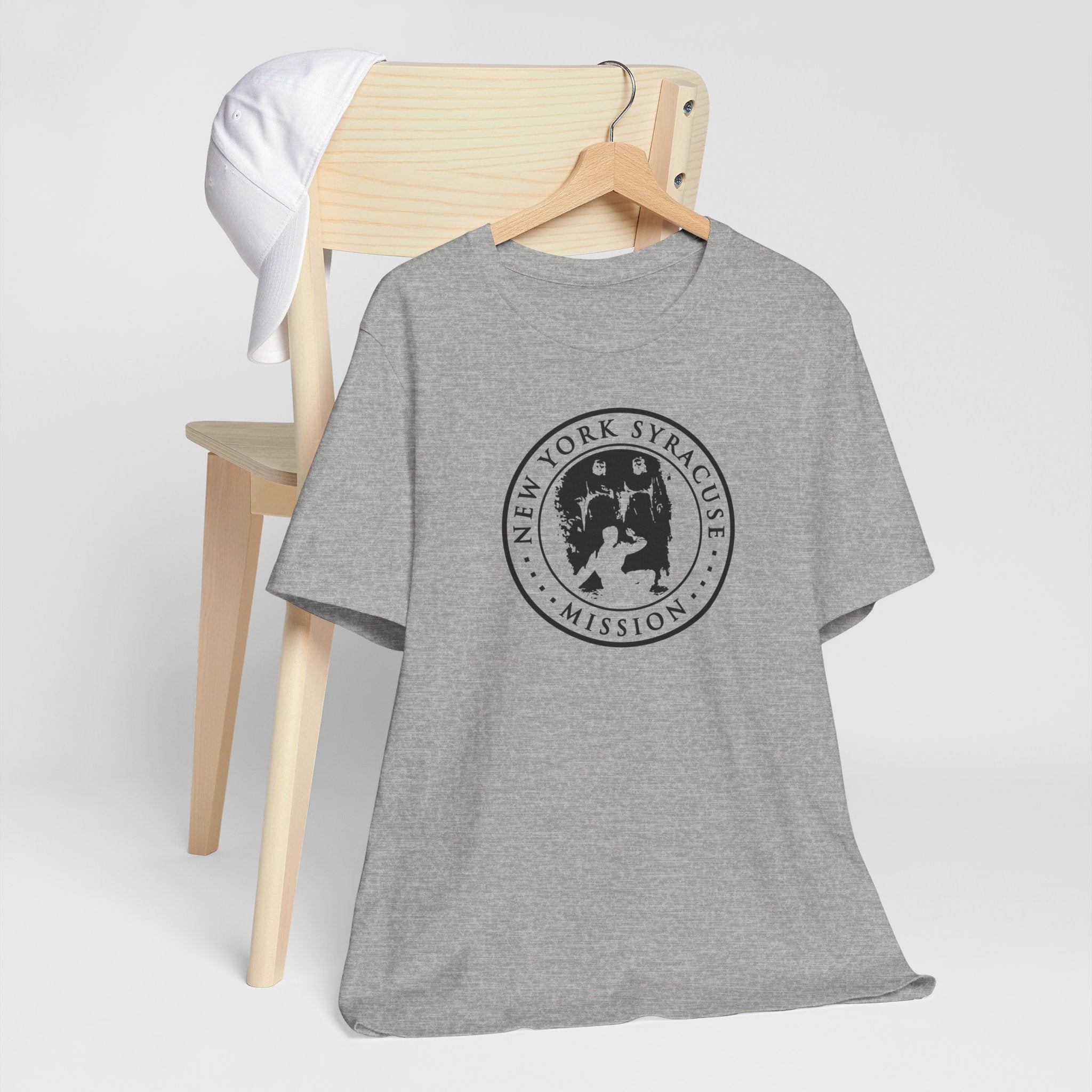 New York Syracuse Mission Circular Monochrome Logo T-Shirt - Latter-Day Saint LDS Missionary Gift - Book of Mormon
