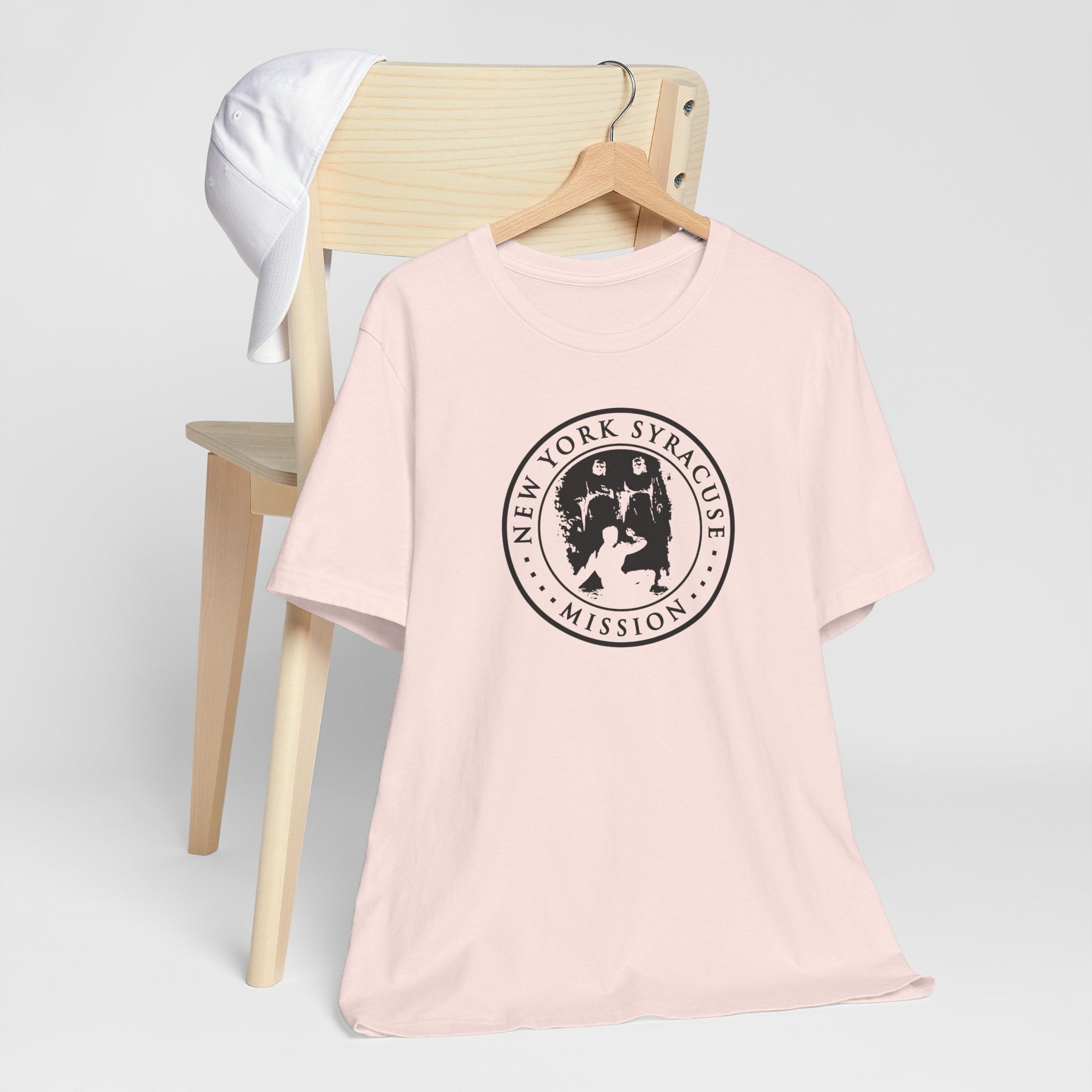 New York Syracuse Mission Circular Monochrome Logo T-Shirt - Latter-Day Saint LDS Missionary Gift - Book of Mormon