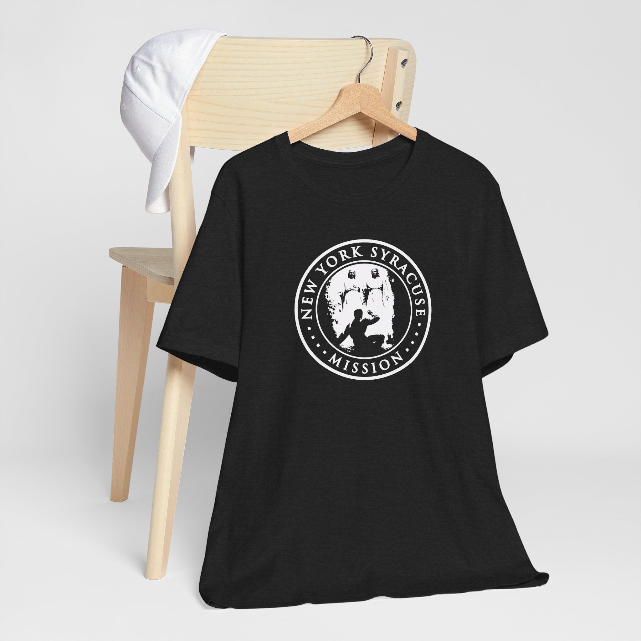 New York Syracuse Mission Circular Monochrome Logo T-Shirt - Latter-Day Saint LDS Missionary Gift - Book of Mormon