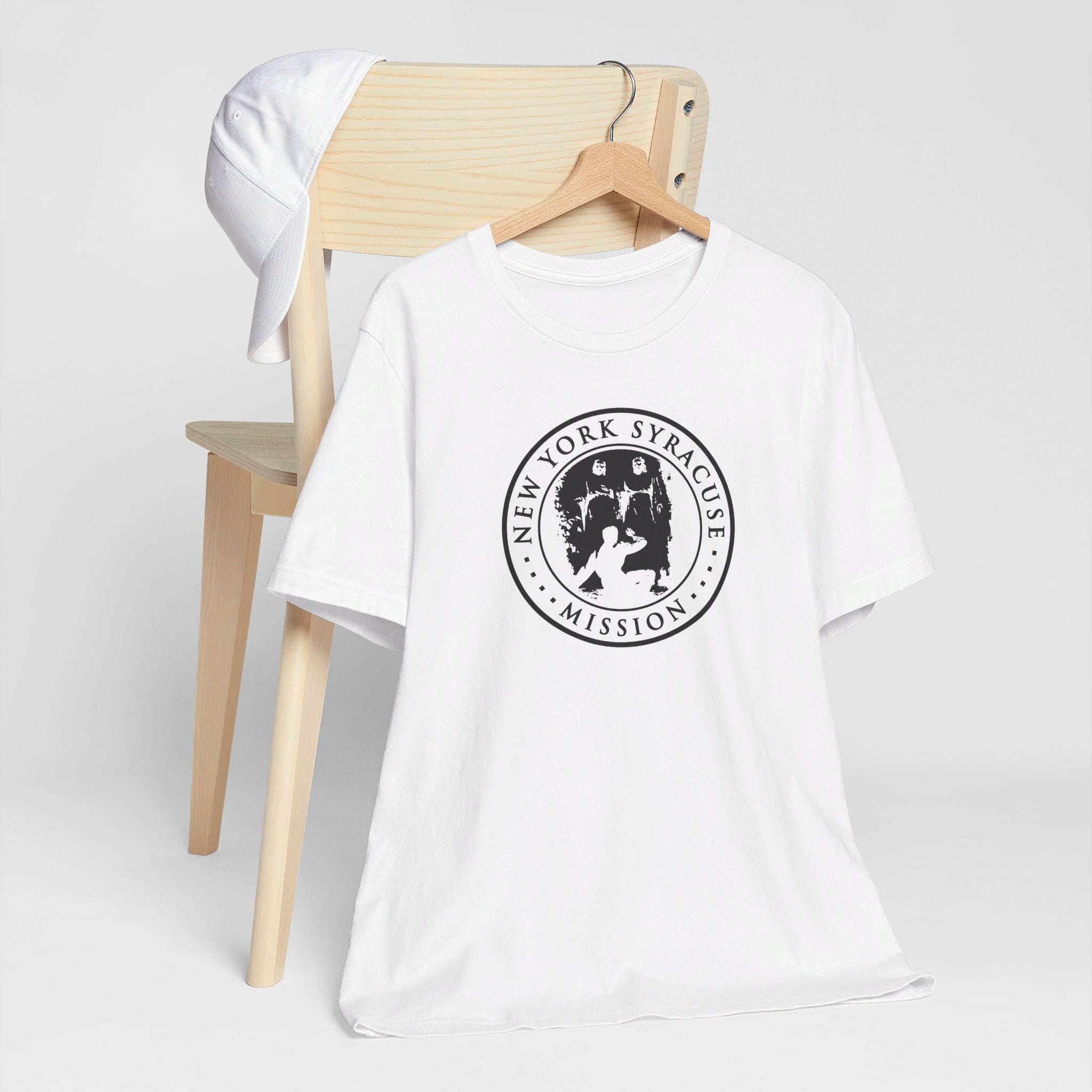 New York Syracuse Mission Circular Monochrome Logo T-Shirt - Latter-Day Saint LDS Missionary Gift - Book of Mormon
