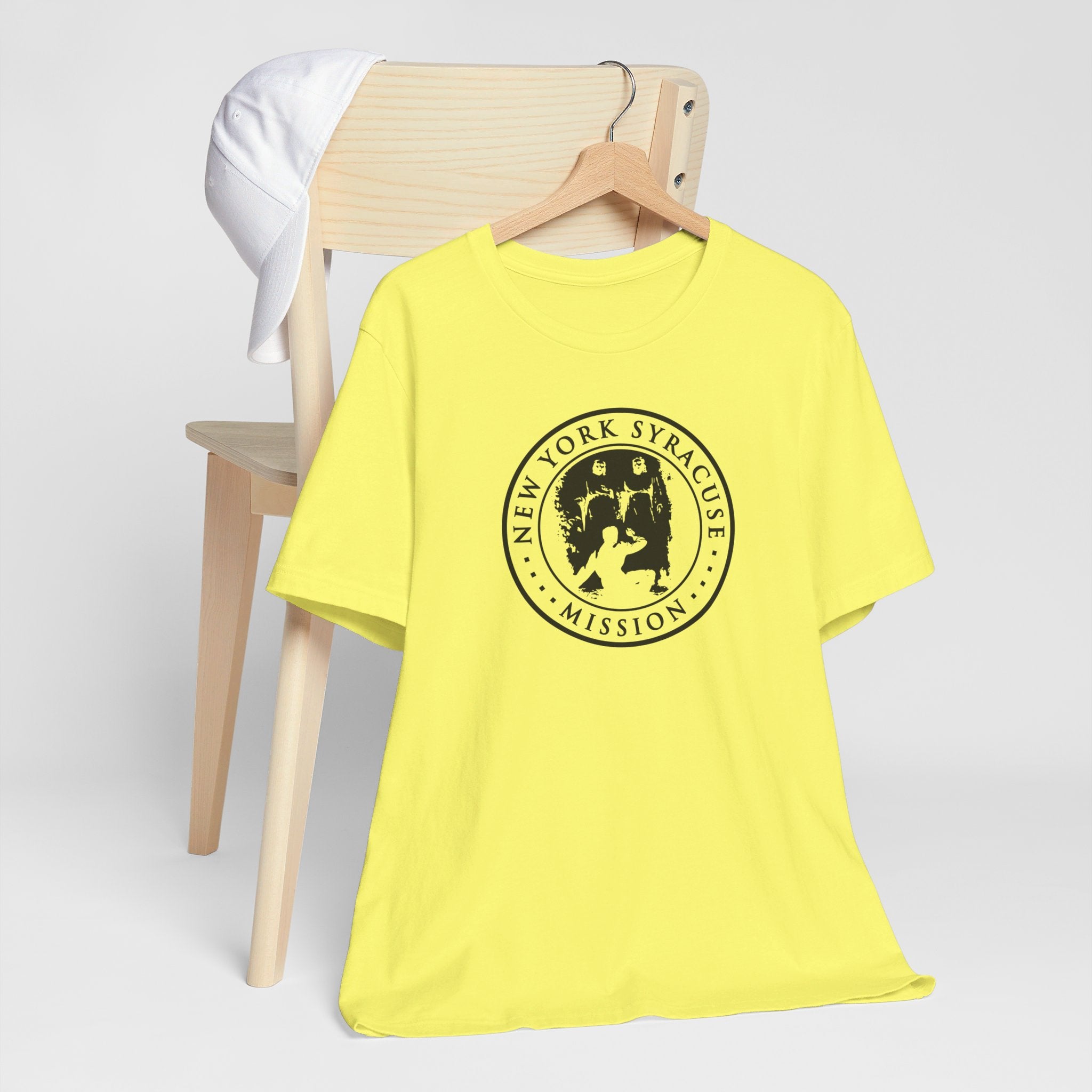 New York Syracuse Mission Circular Monochrome Logo T-Shirt - Latter-Day Saint LDS Missionary Gift - Book of Mormon