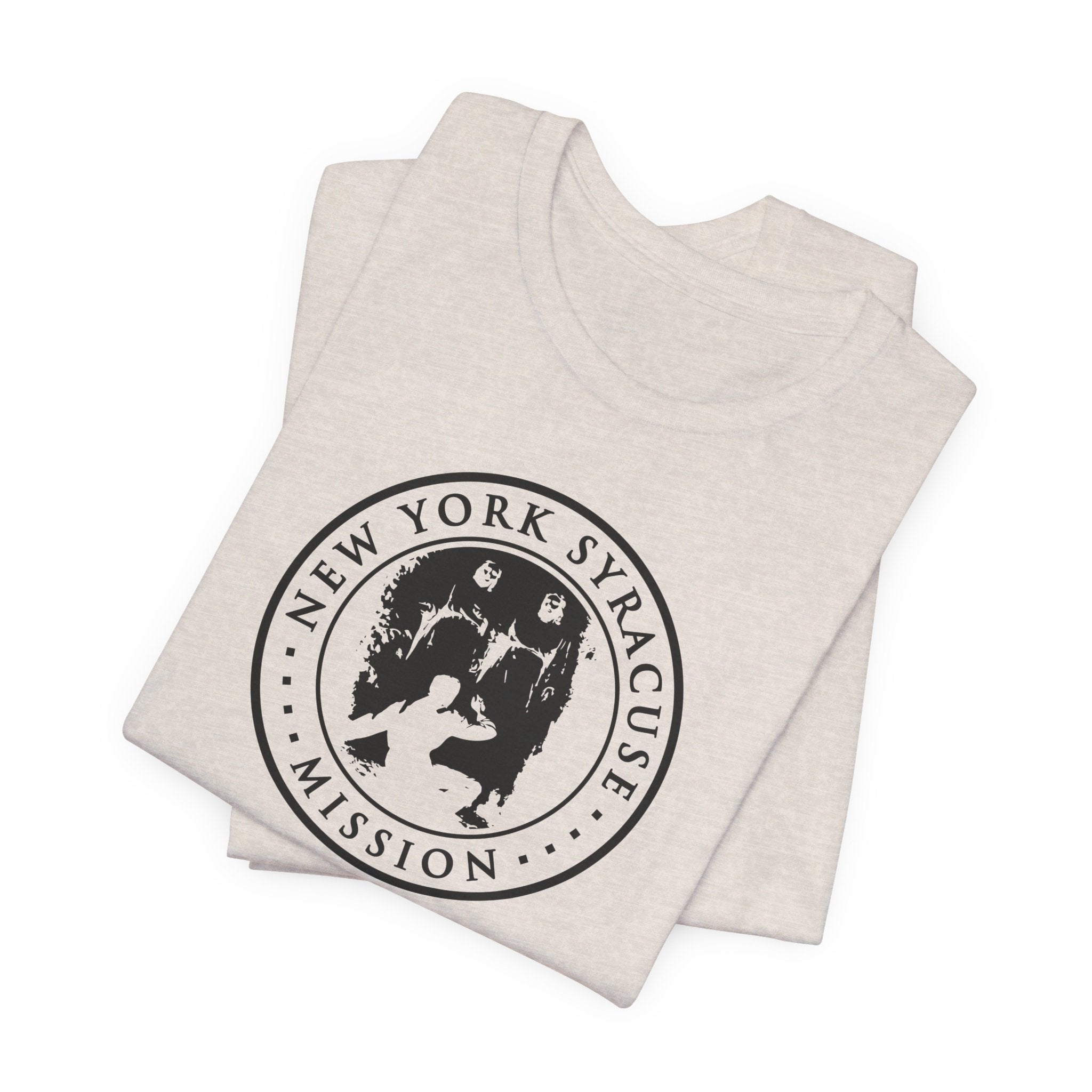 New York Syracuse Mission Circular Monochrome Logo T-Shirt - Latter-Day Saint LDS Missionary Gift - Book of Mormon