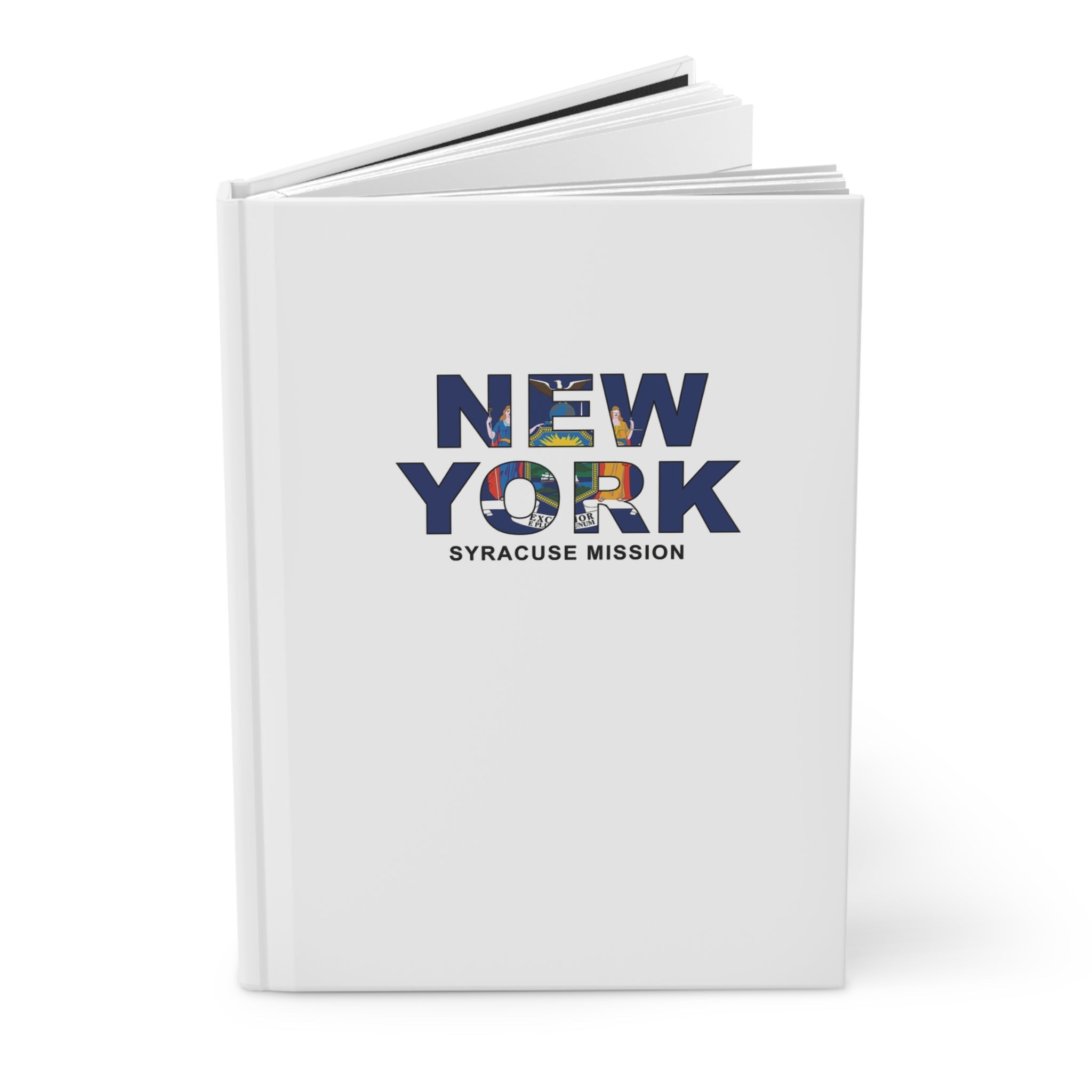 New York Syracuse Mission Flag Title White Hardcover Journal Matte - Mission Wishlist - LDS Missionary Gift Store