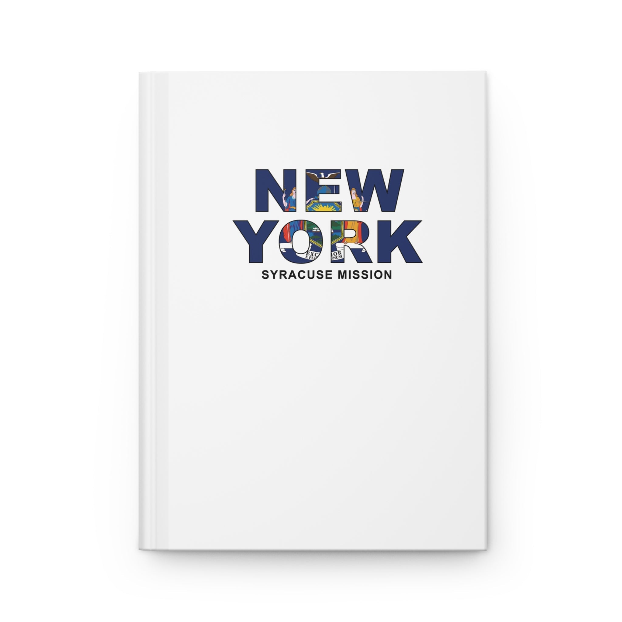 New York Syracuse Mission Flag Title White Hardcover Journal Matte - Mission Wishlist - LDS Missionary Gift Store