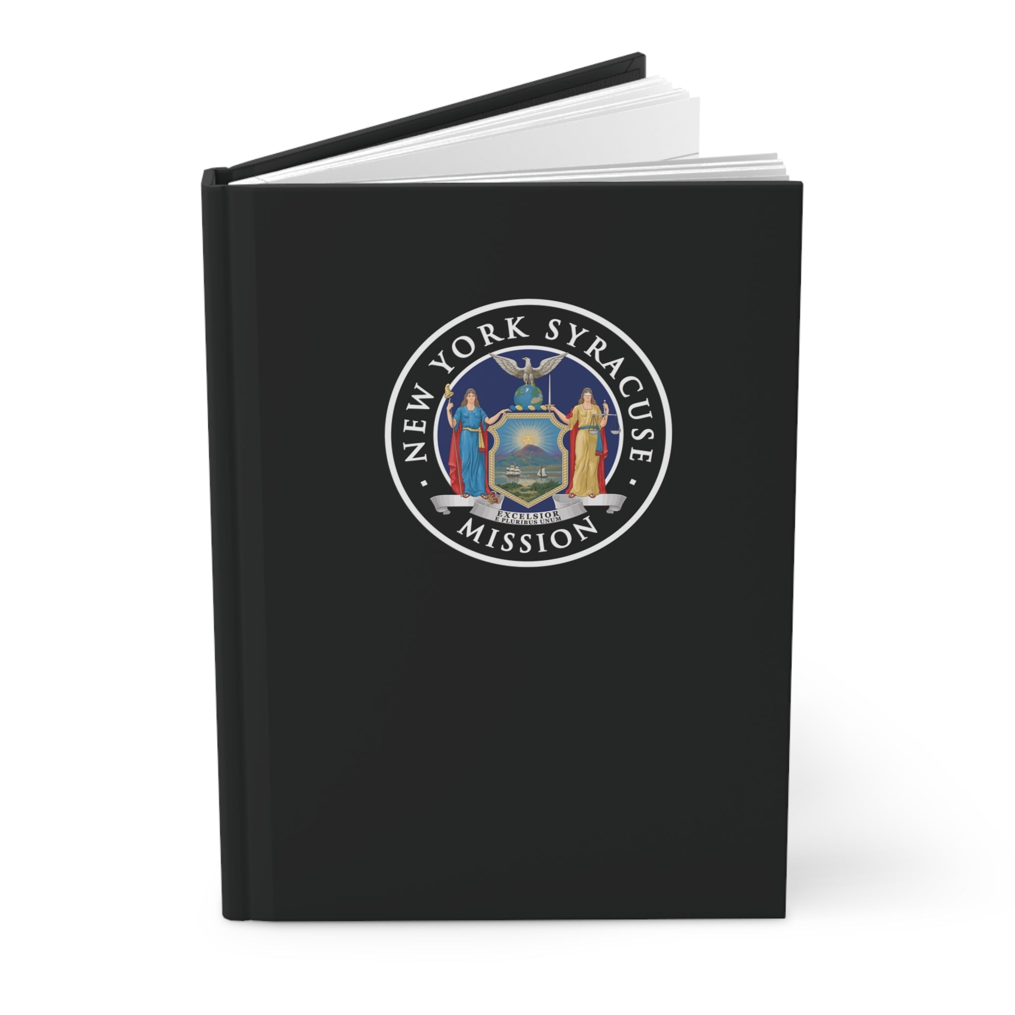 New York Syracuse Mission Logo Design Black Hardcover Journal Matte - Latter-Day Saint LDS Missionary Gift - Book of Mormon