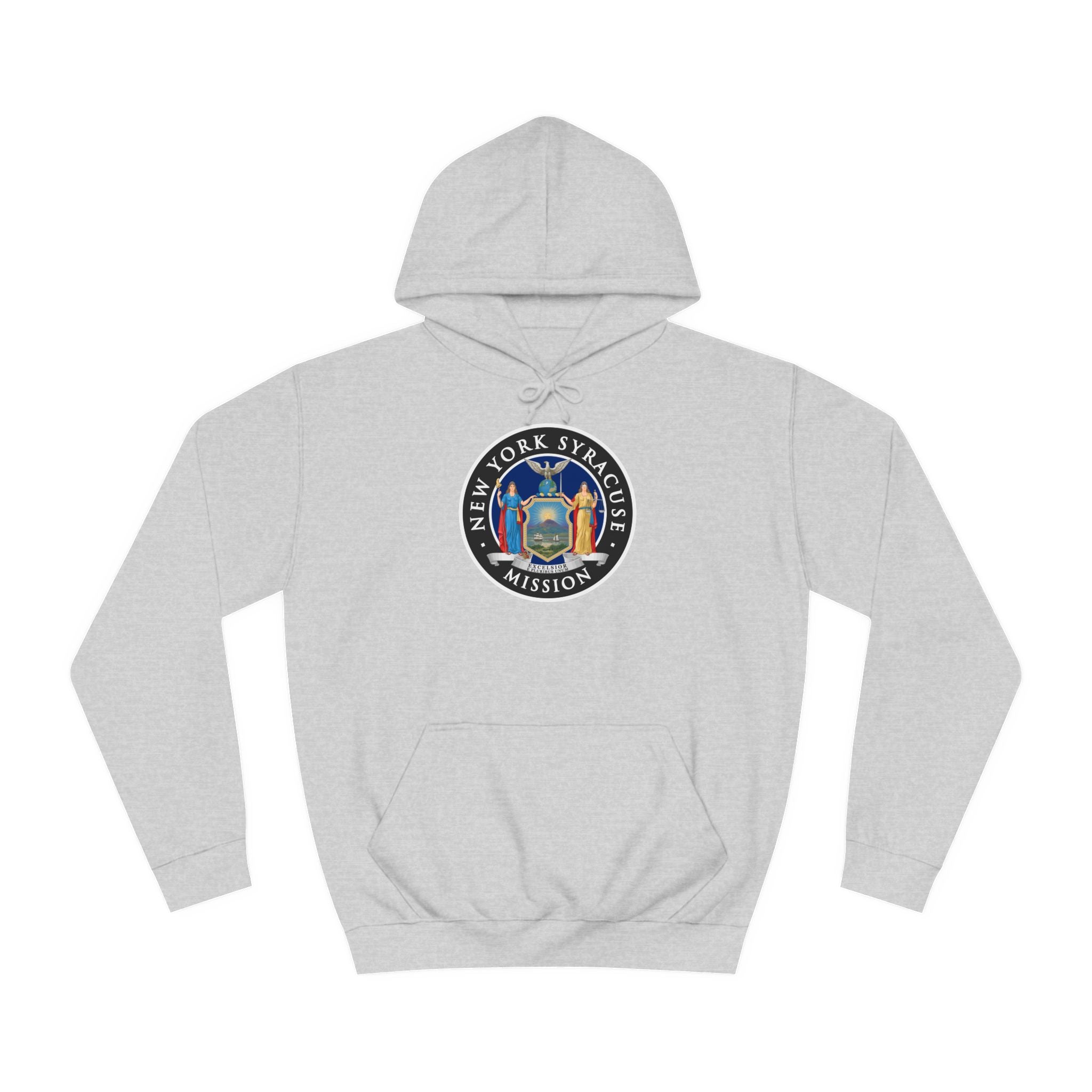 New York Syracuse Mission State Flag Logo (Black Border) College Hoodie - Mission Wishlist - LDS Missionary Gift Store
