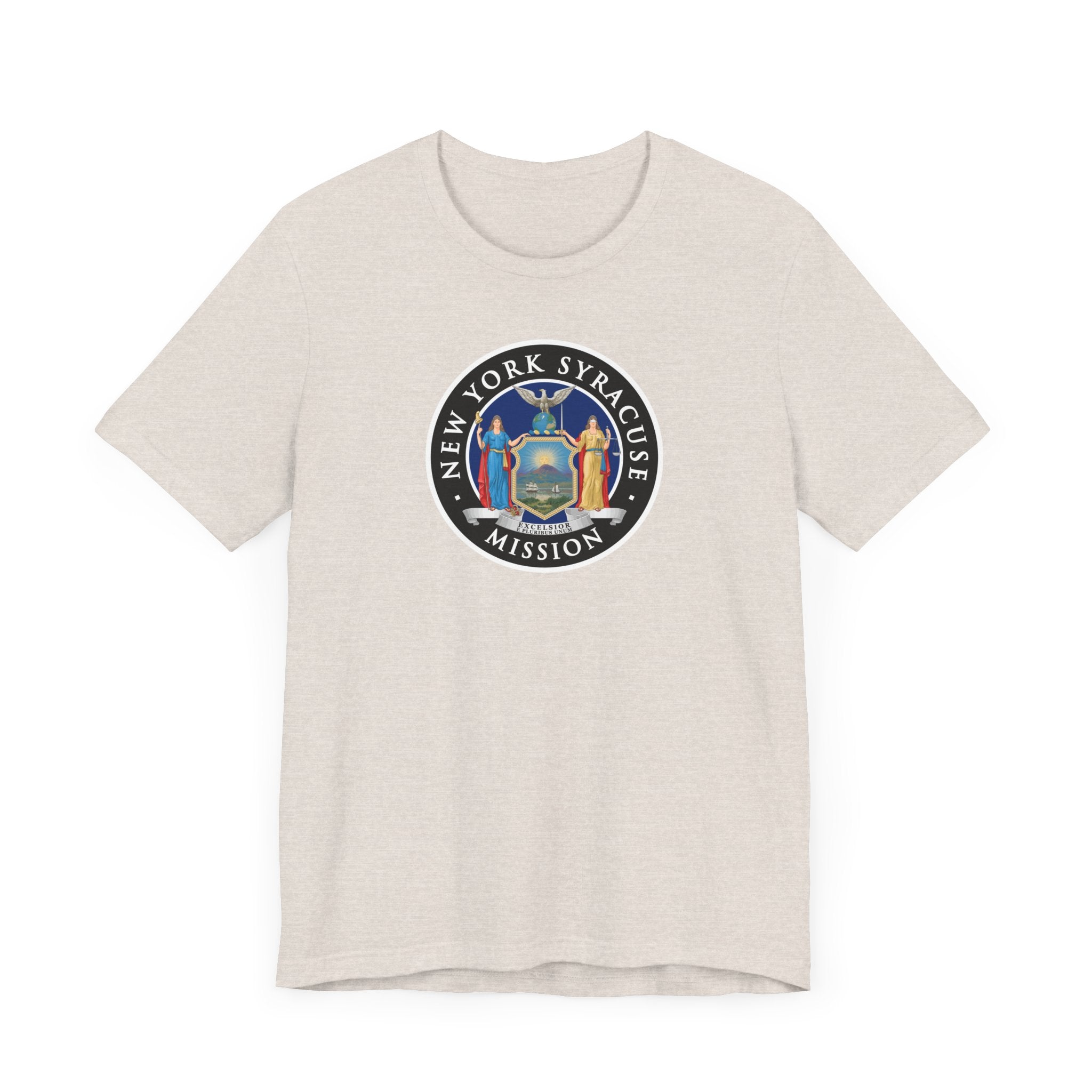New York Syracuse Mission State Flag Logo (Black Border) T-shirt - Latter-Day Saint LDS Missionary Gift - Book of Mormon