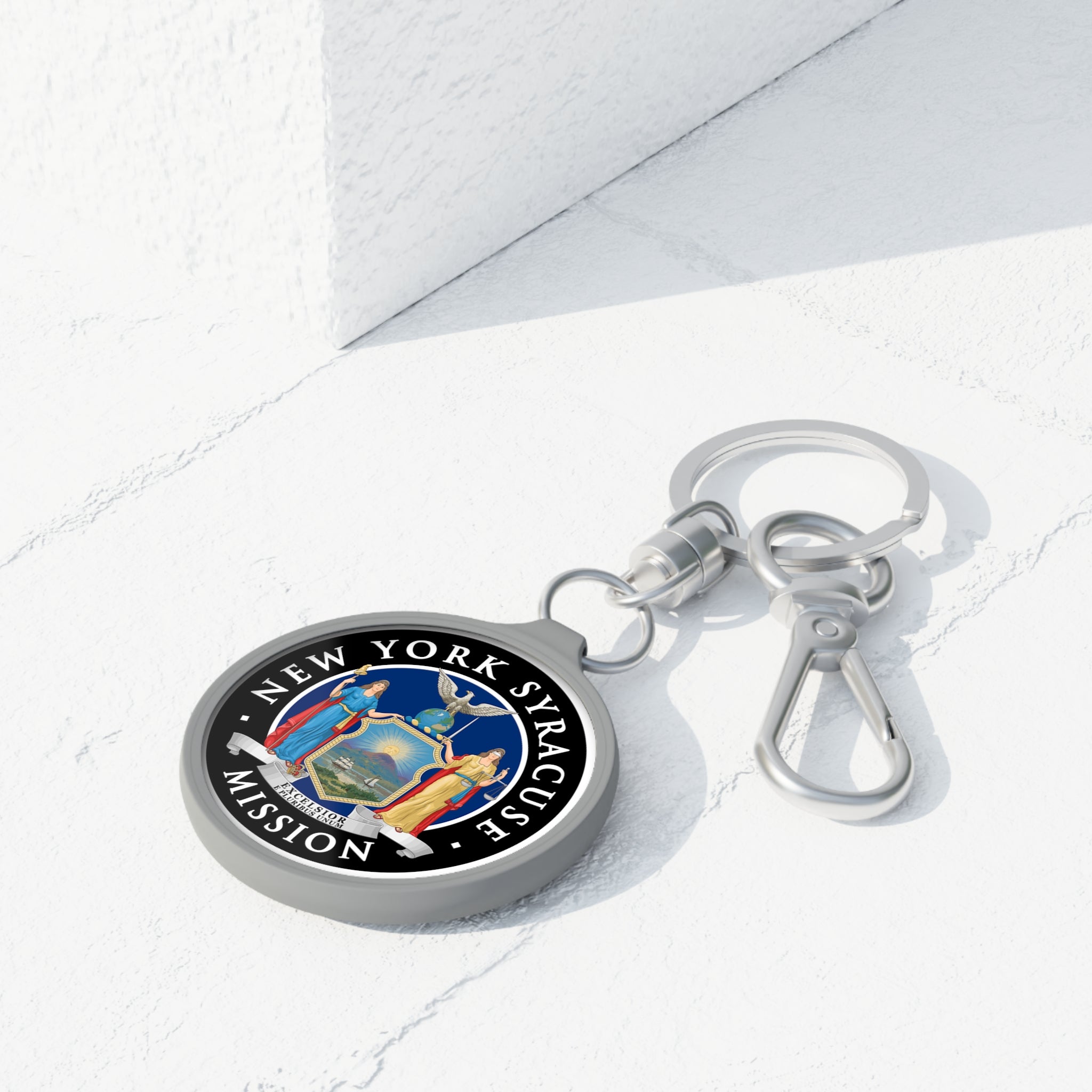 New York Syracuse Mission State Flag Logo Key Tag - Latter-Day Saint LDS Missionary Gift - Book of Mormon