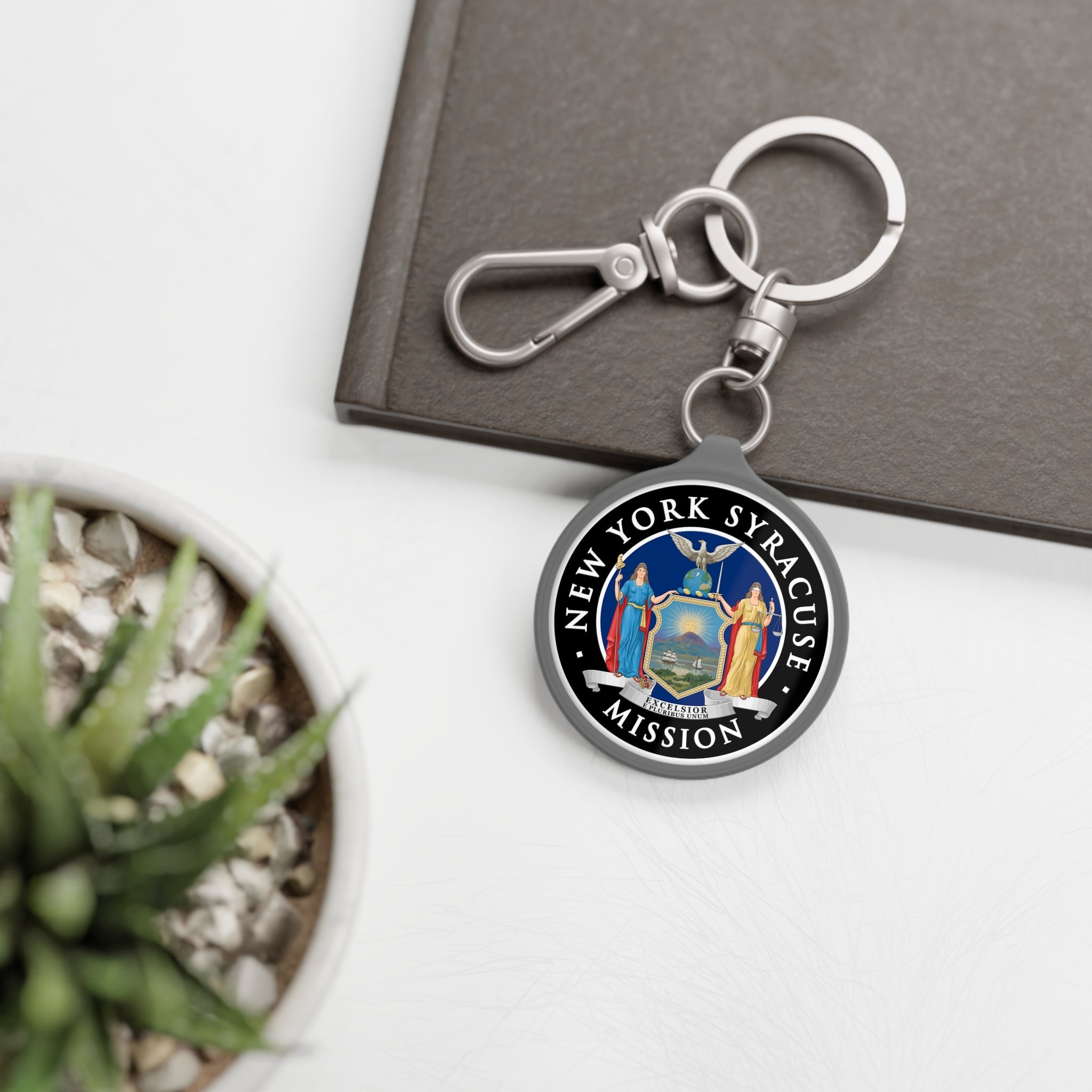 New York Syracuse Mission State Flag Logo Key Tag - Latter-Day Saint LDS Missionary Gift - Book of Mormon