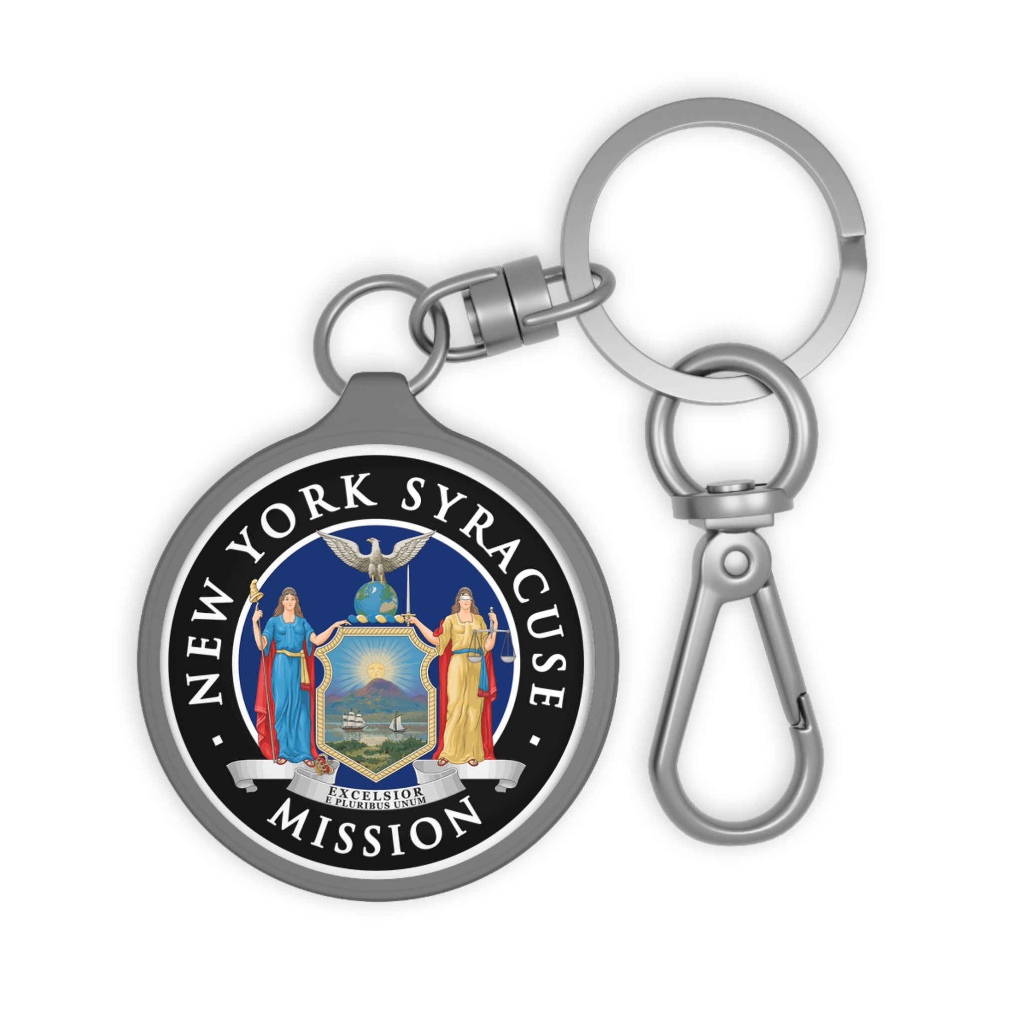 New York Syracuse Mission State Flag Logo Key Tag - Latter-Day Saint LDS Missionary Gift - Book of Mormon