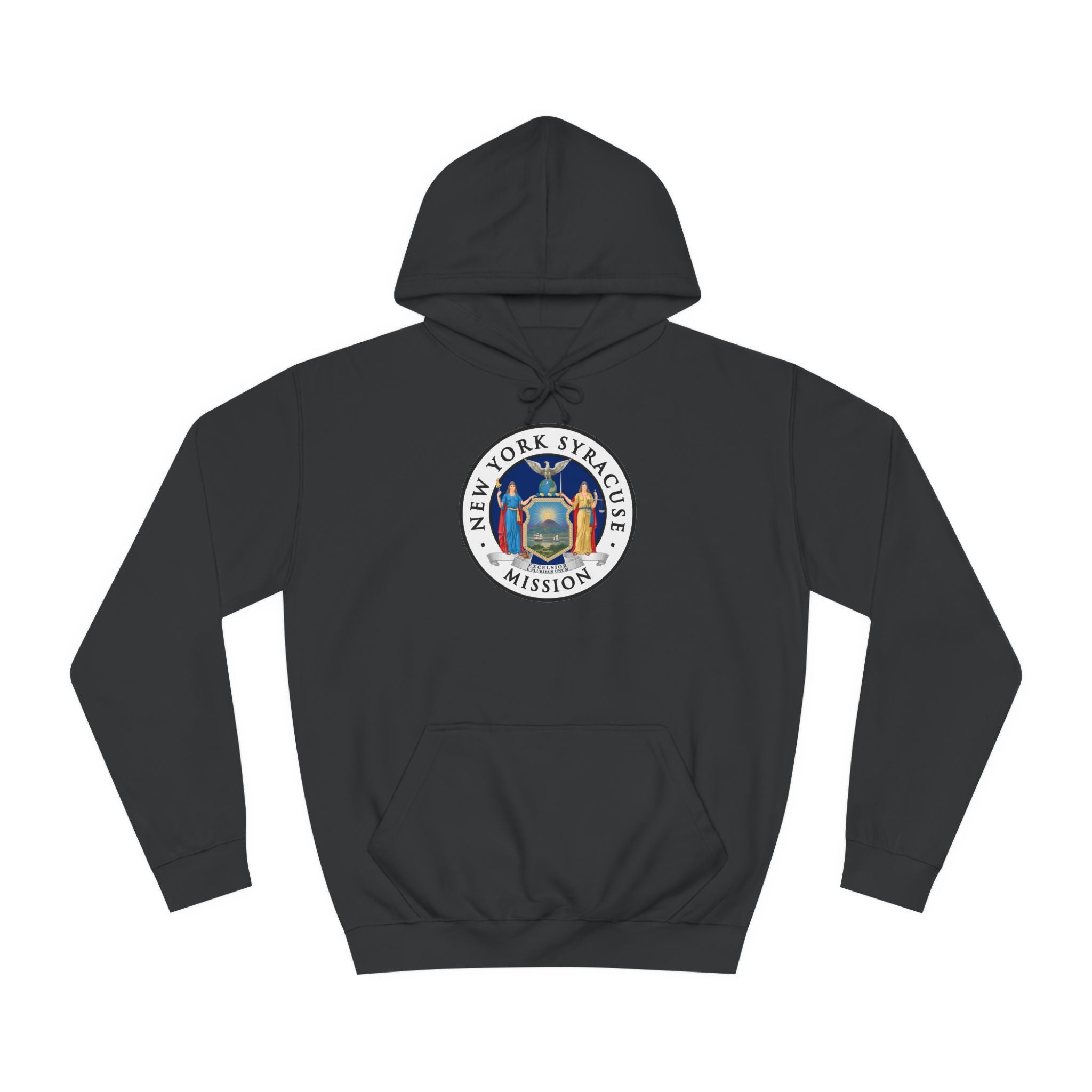 New York Syracuse Mission State Flag Logo (White Border) College Hoodie - Mission Wishlist - LDS Missionary Gift Store