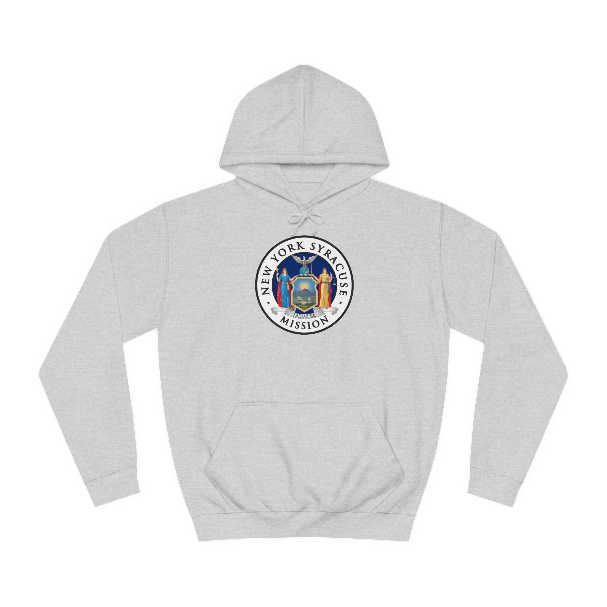 New York Syracuse Mission State Flag Logo (White Border) College Hoodie - Mission Wishlist - LDS Missionary Gift Store