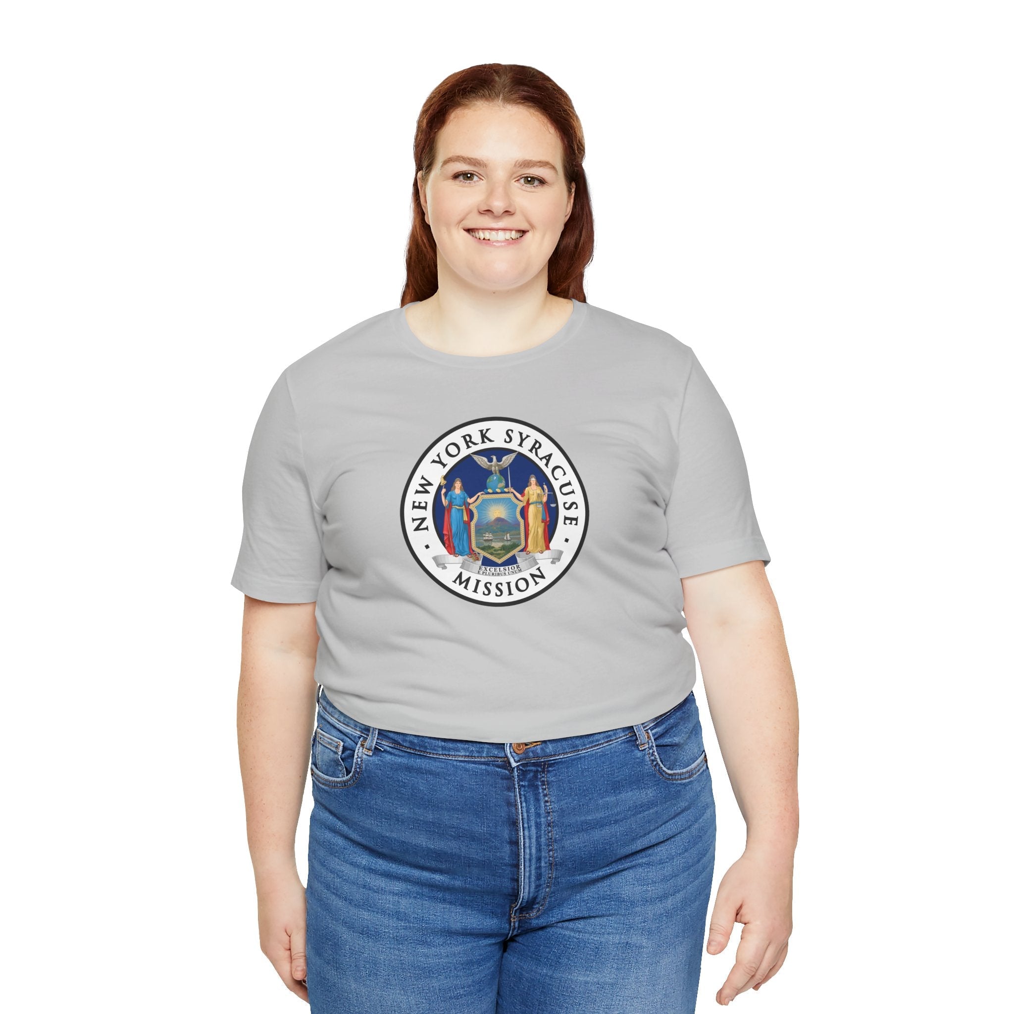 New York Syracuse Mission State Flag Logo (White Border) T-shirt - Latter-Day Saint LDS Missionary Gift - Book of Mormon