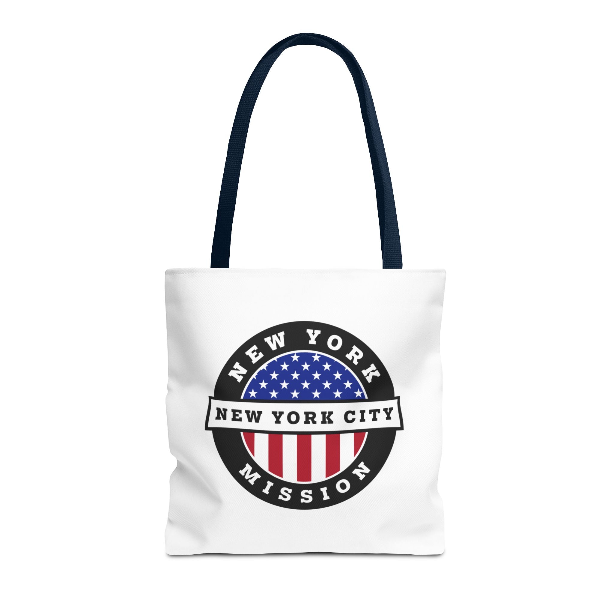New York Syracuse Mission USA Flag Logo Tote Bag White - Mission Wishlist - LDS Missionary Gift Store