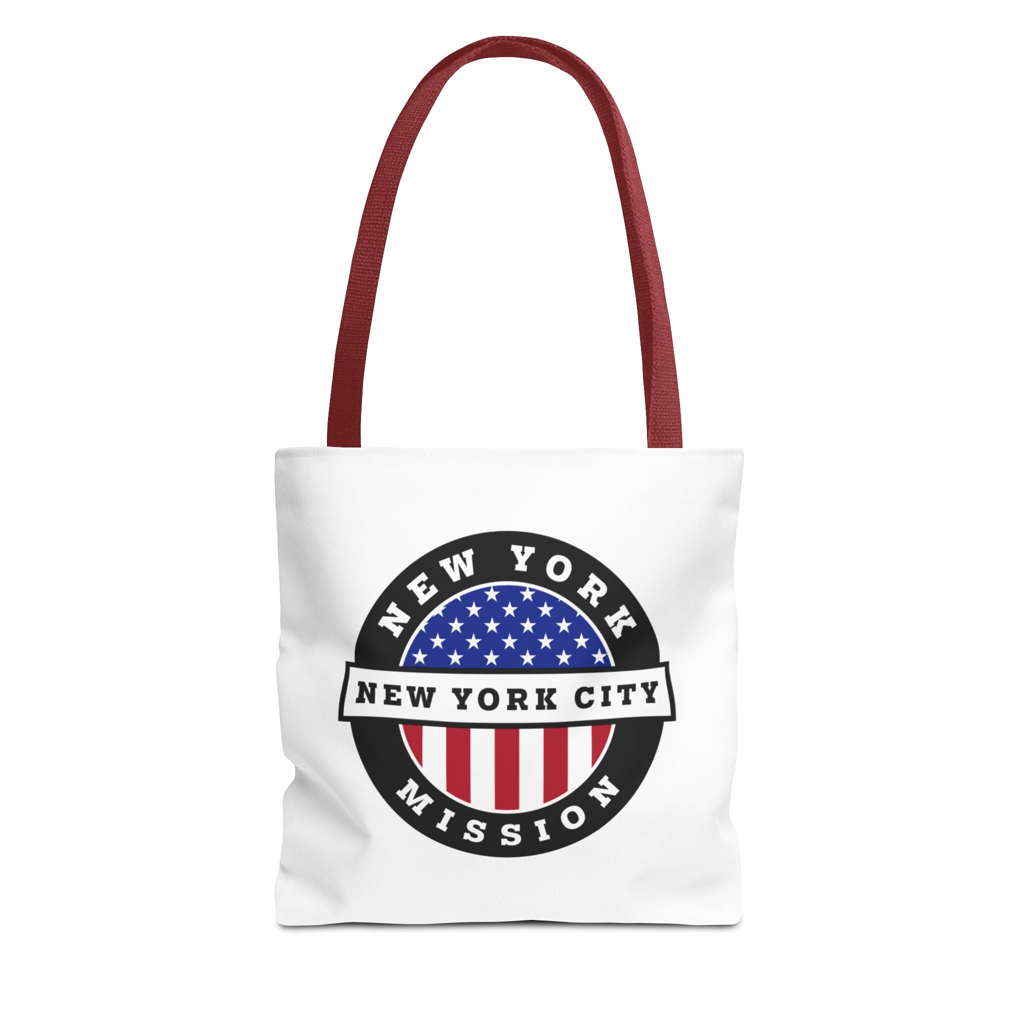 New York Syracuse Mission USA Flag Logo Tote Bag White - Mission Wishlist - LDS Missionary Gift Store