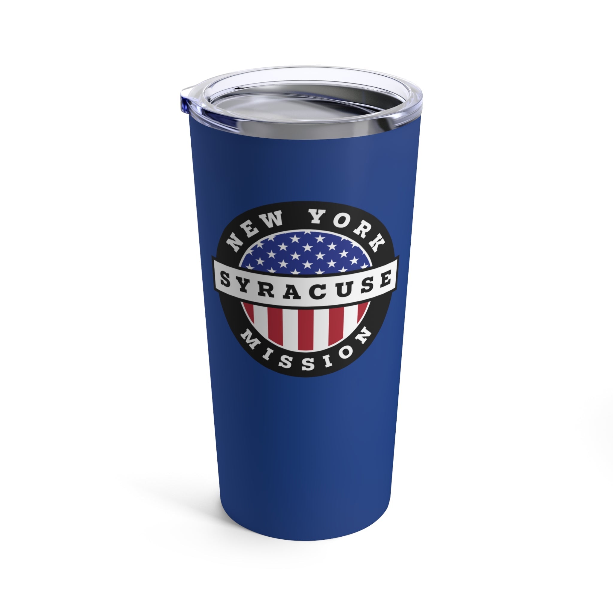 New York Syracuse Mission USA Flag Logo Tumbler 20oz Blue - Latter-Day Saint LDS Missionary Gift - Book of Mormon