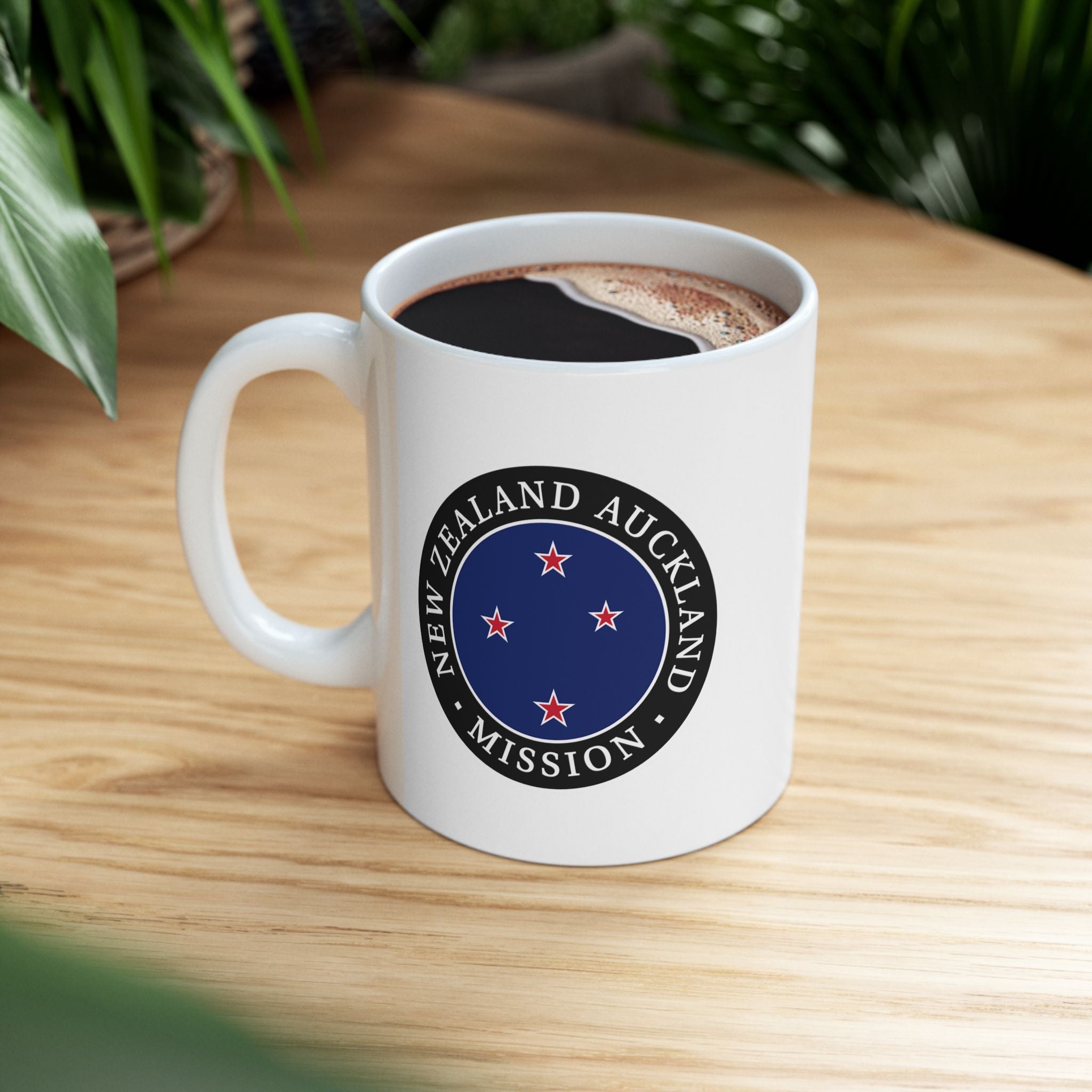 New Zealand Auckland Mission Circular Flag White Ceramic Mug - Latter-Day Saint LDS Missionary Gift - Book of Mormon