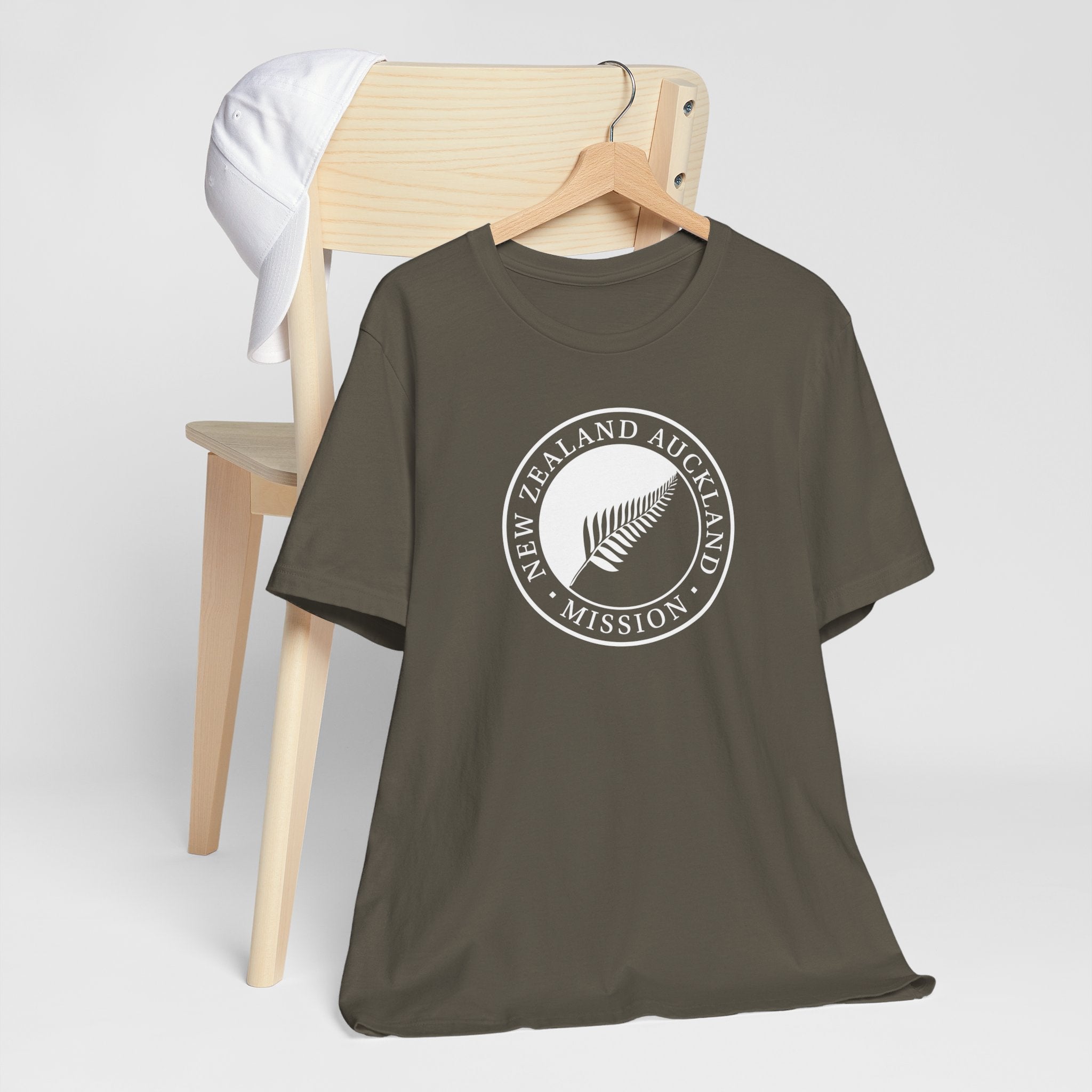 New Zealand Auckland Mission Circular Monochrome Logo T-Shirt - Latter-Day Saint LDS Missionary Gift - Book of Mormon
