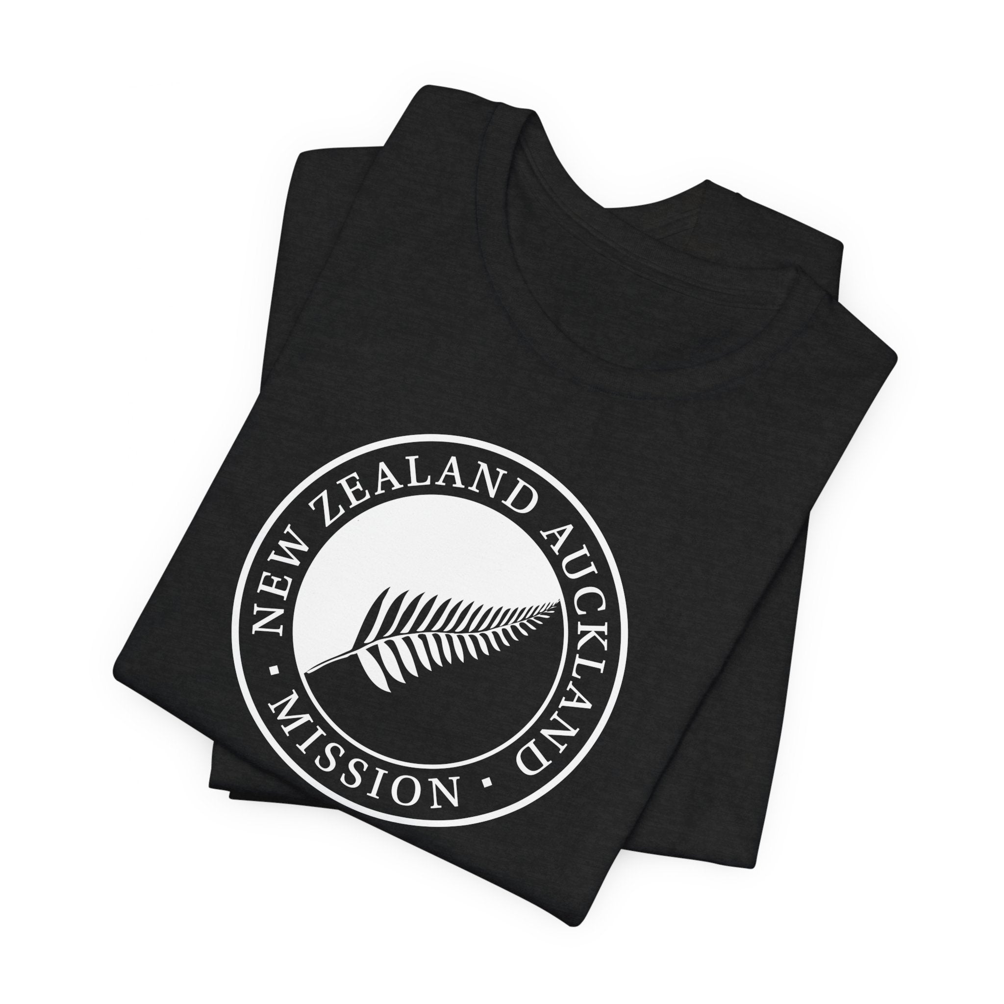 New Zealand Auckland Mission Circular Monochrome Logo T-Shirt - Latter-Day Saint LDS Missionary Gift - Book of Mormon