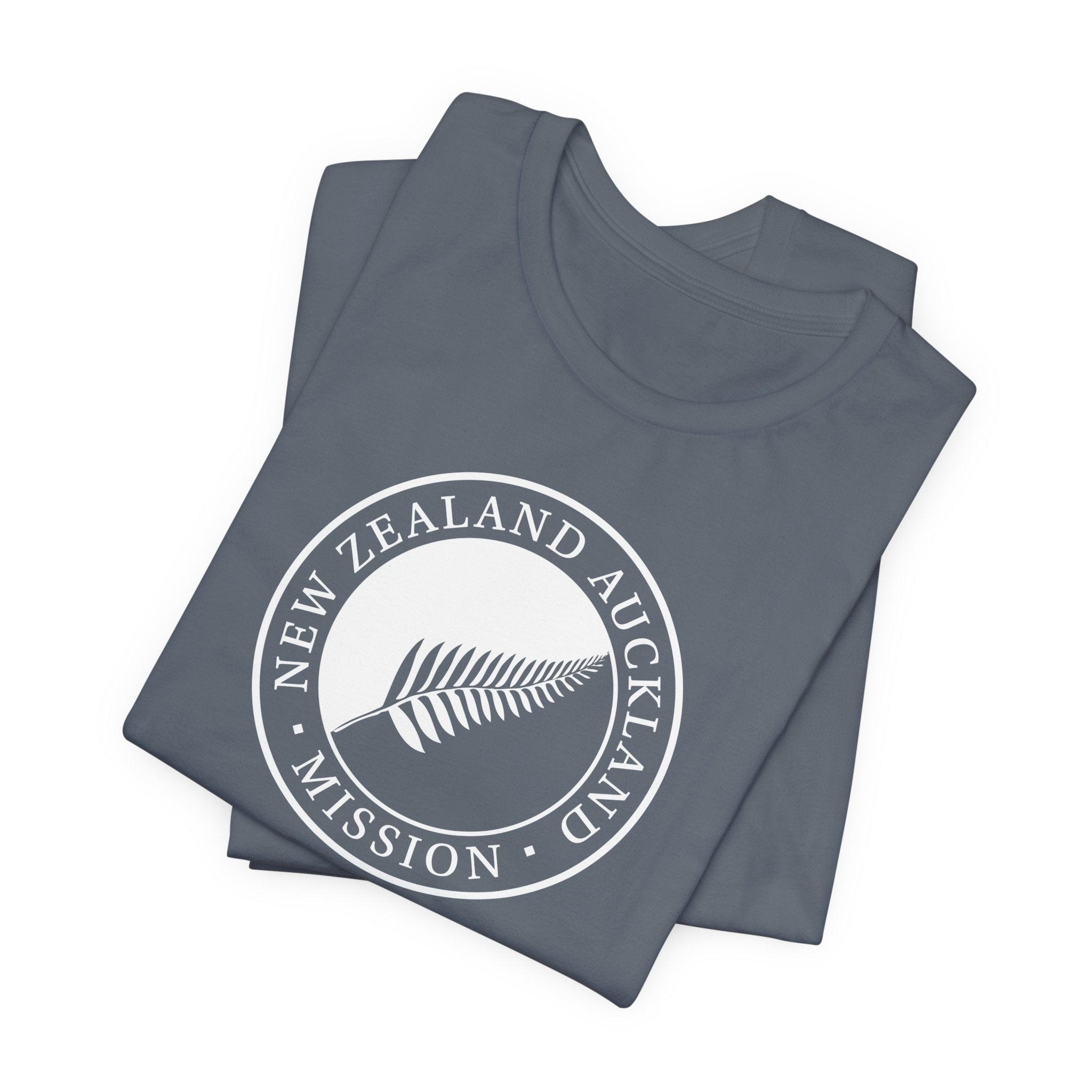 New Zealand Auckland Mission Circular Monochrome Logo T-Shirt - Latter-Day Saint LDS Missionary Gift - Book of Mormon