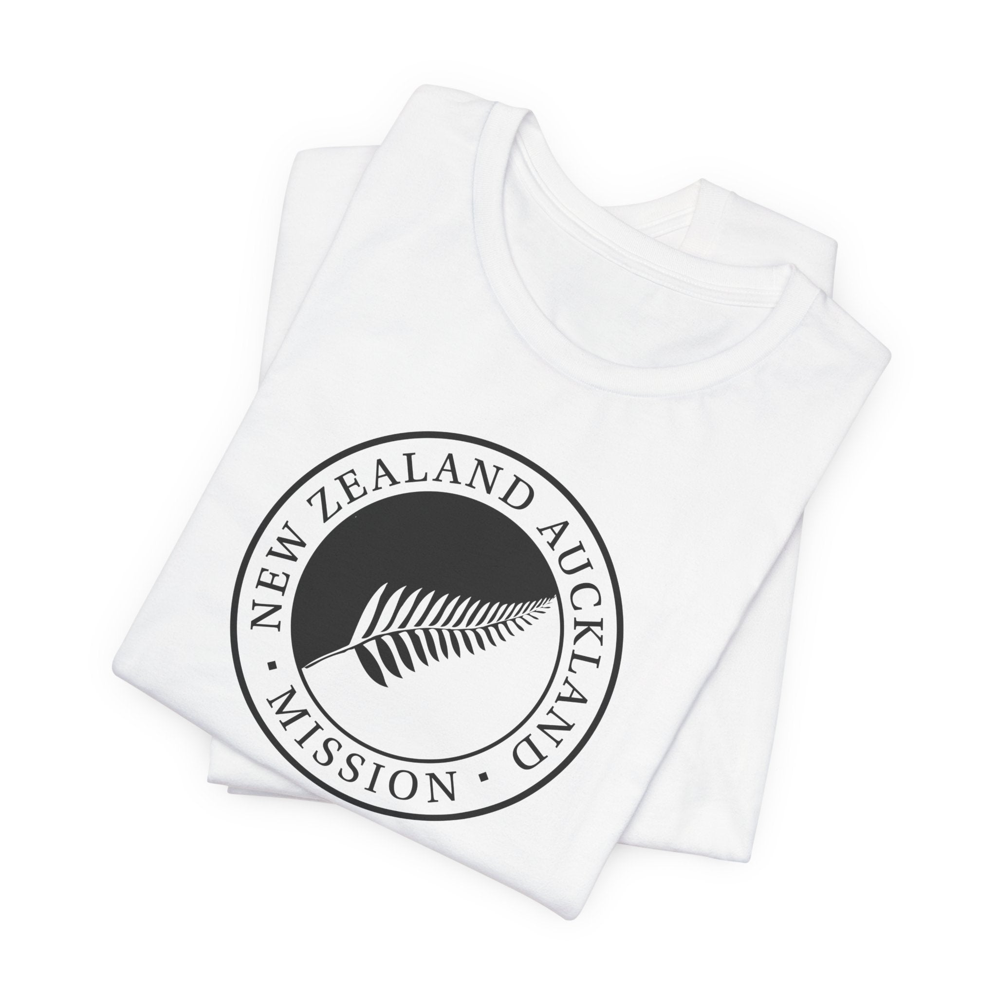 New Zealand Auckland Mission Circular Monochrome Logo T-Shirt - Latter-Day Saint LDS Missionary Gift - Book of Mormon