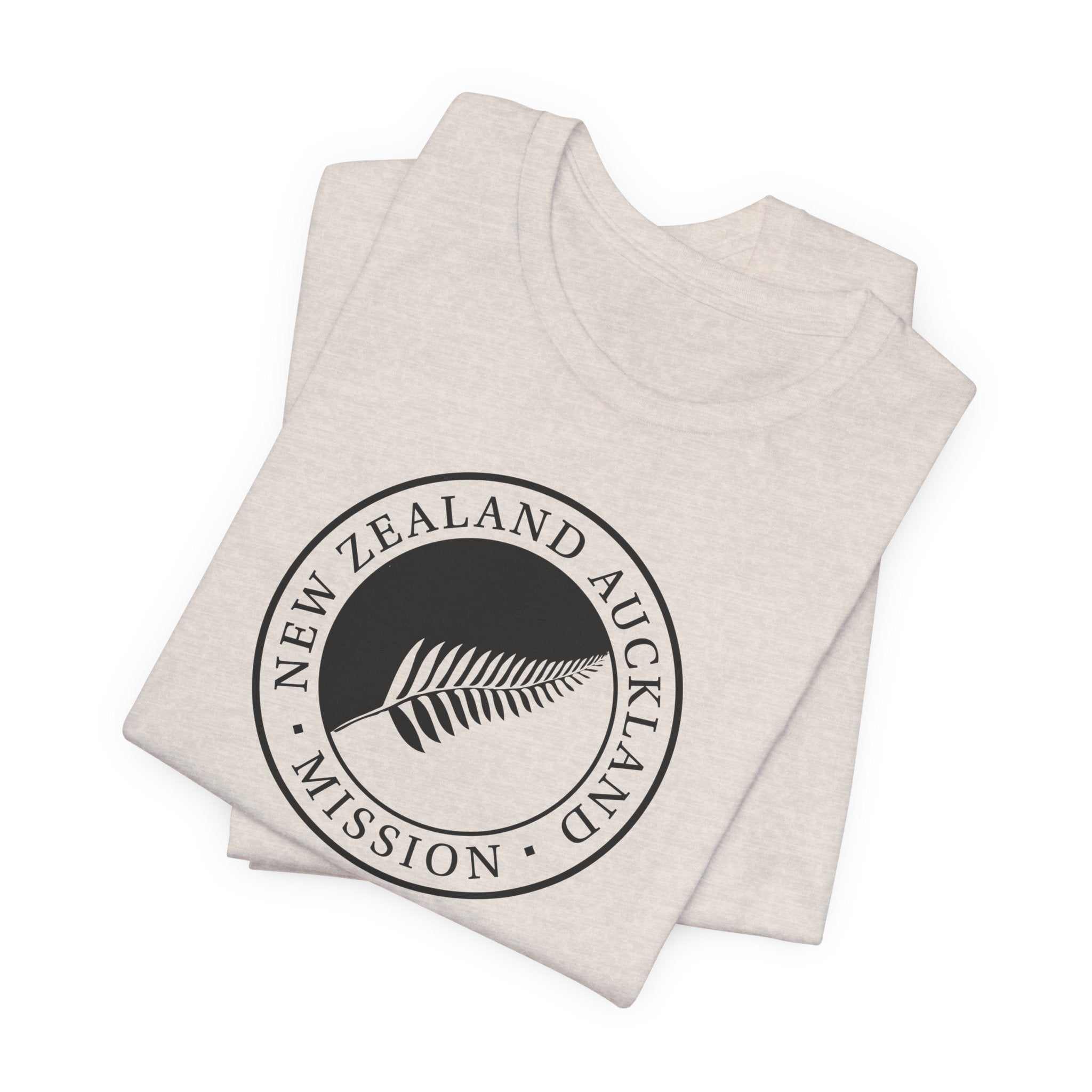 New Zealand Auckland Mission Circular Monochrome Logo T-Shirt - Latter-Day Saint LDS Missionary Gift - Book of Mormon