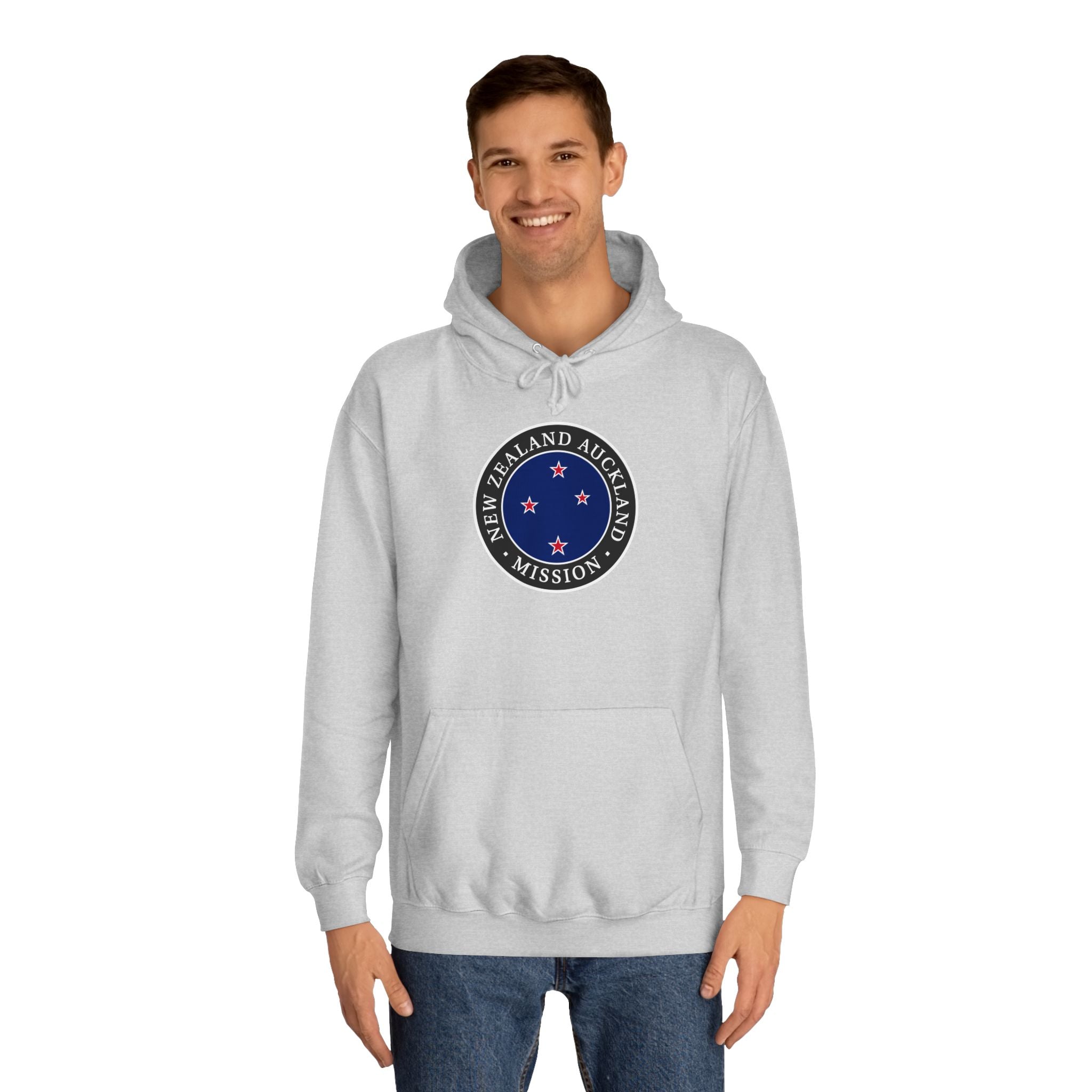 New Zealand Auckland Mission Flag Logo (Black Border) College Hoodie - Latter-Day Saint LDS Missionary Gift - Book of Mormon