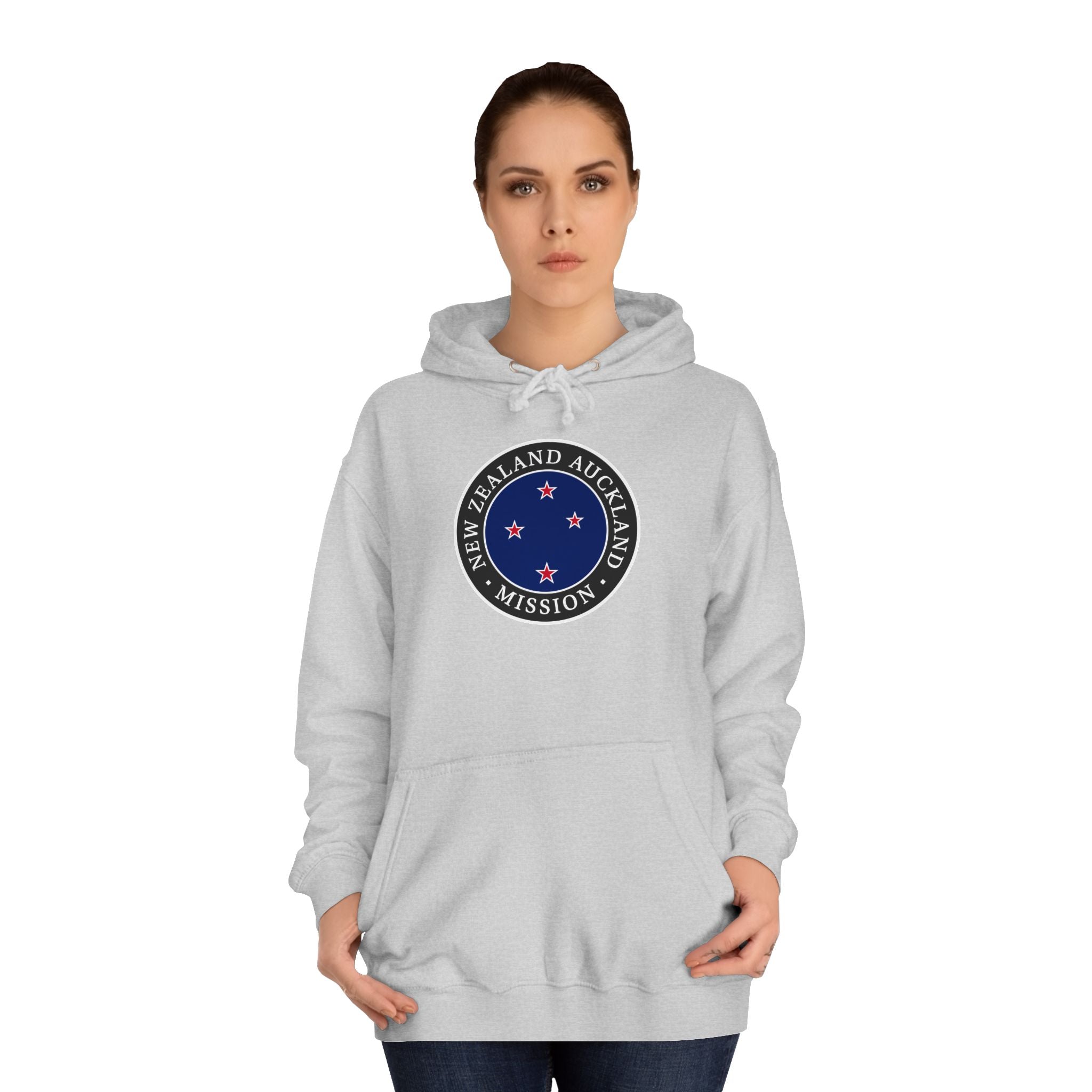 New Zealand Auckland Mission Flag Logo (Black Border) College Hoodie - Latter-Day Saint LDS Missionary Gift - Book of Mormon