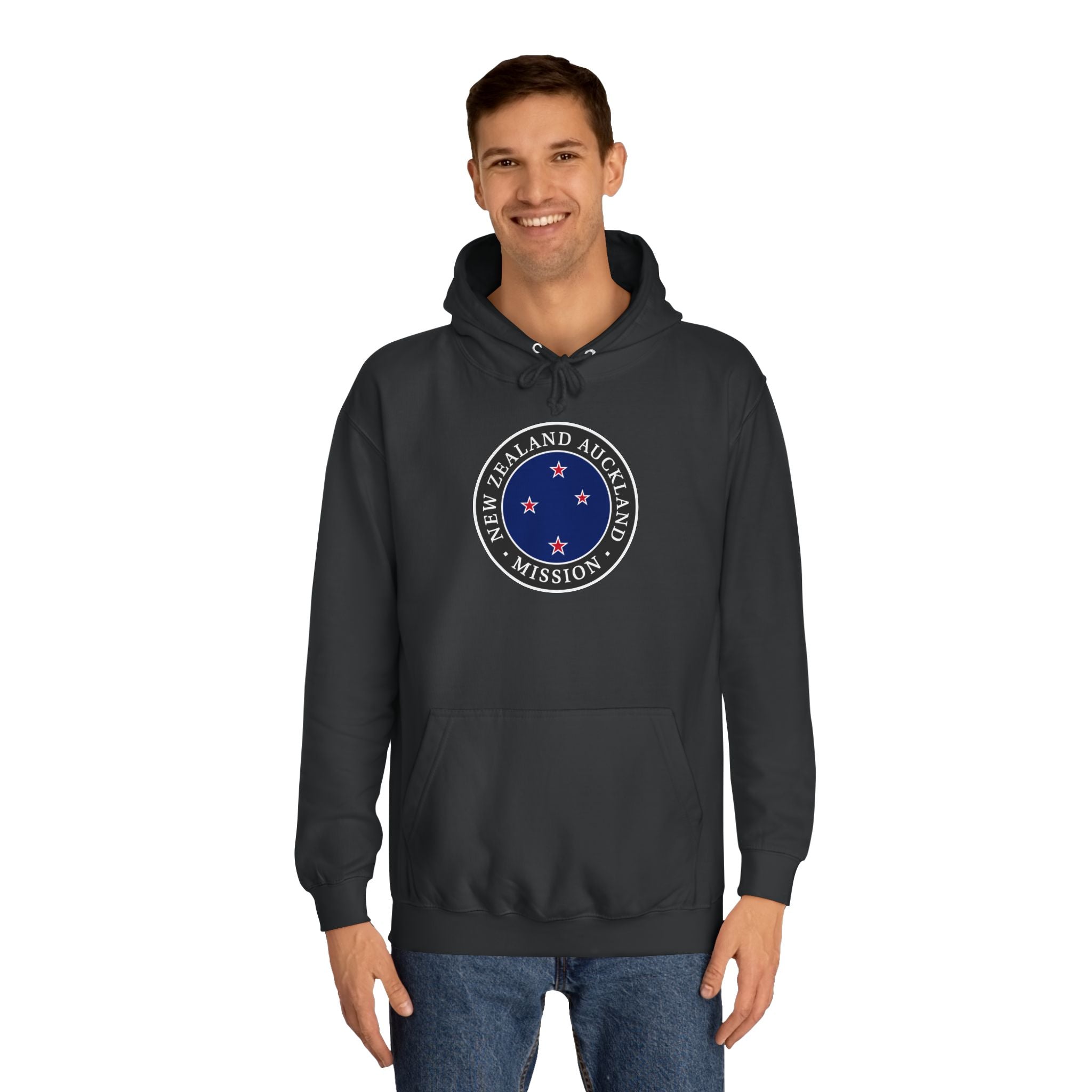 New Zealand Auckland Mission Flag Logo (Black Border) College Hoodie - Latter-Day Saint LDS Missionary Gift - Book of Mormon