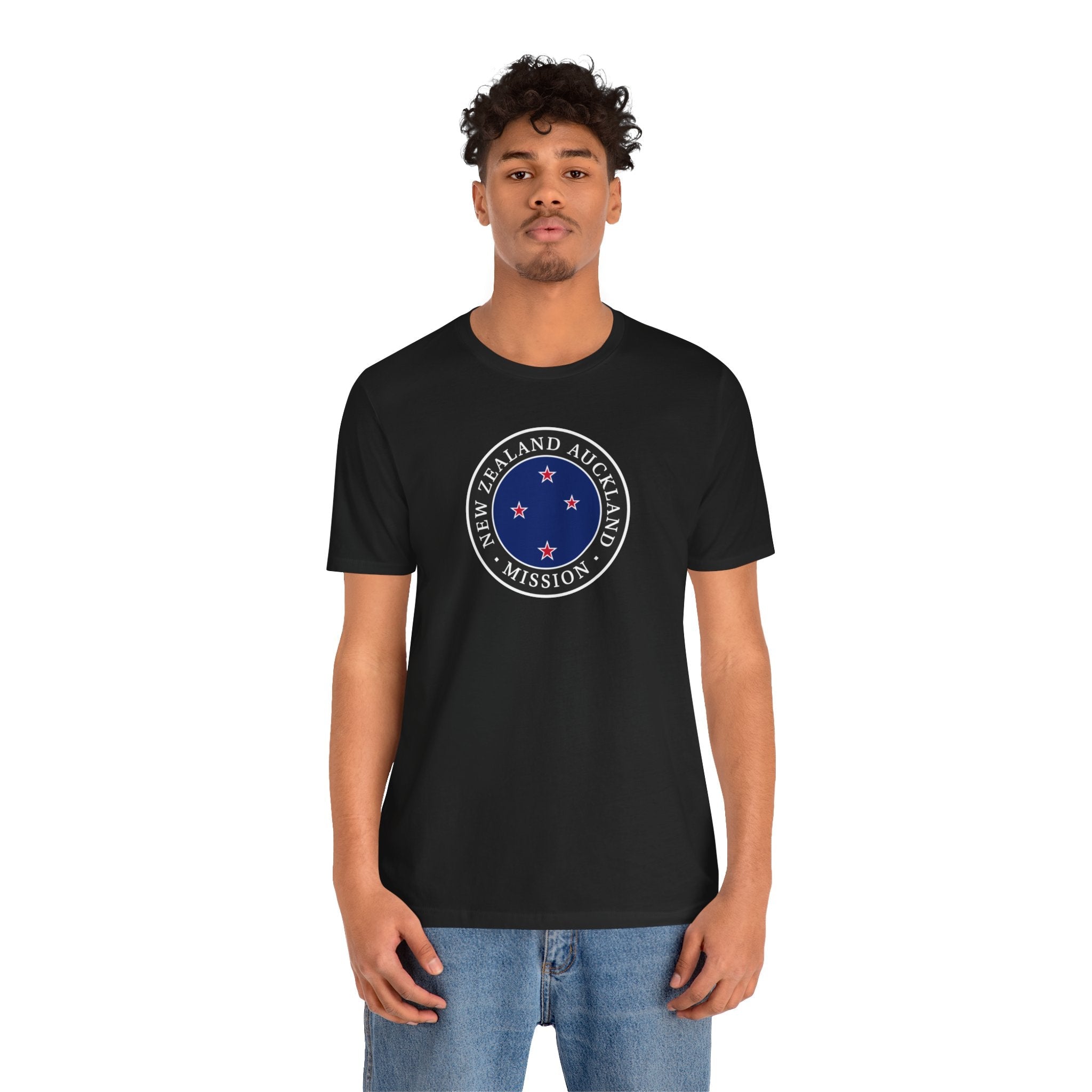 New Zealand Auckland Mission Flag Logo (Black Border) T-shirt - Latter-Day Saint LDS Missionary Gift - Book of Mormon