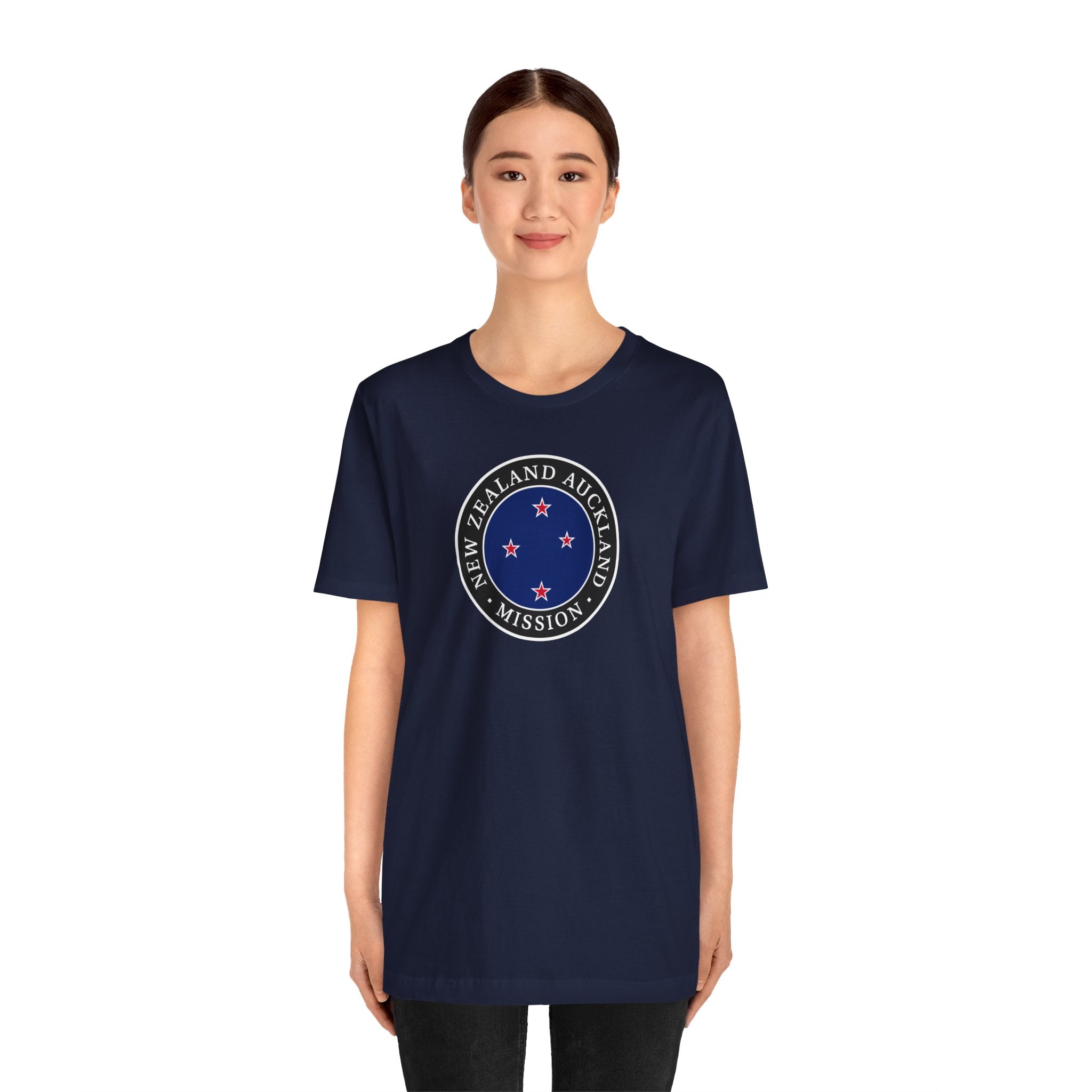New Zealand Auckland Mission Flag Logo (Black Border) T-shirt - Latter-Day Saint LDS Missionary Gift - Book of Mormon