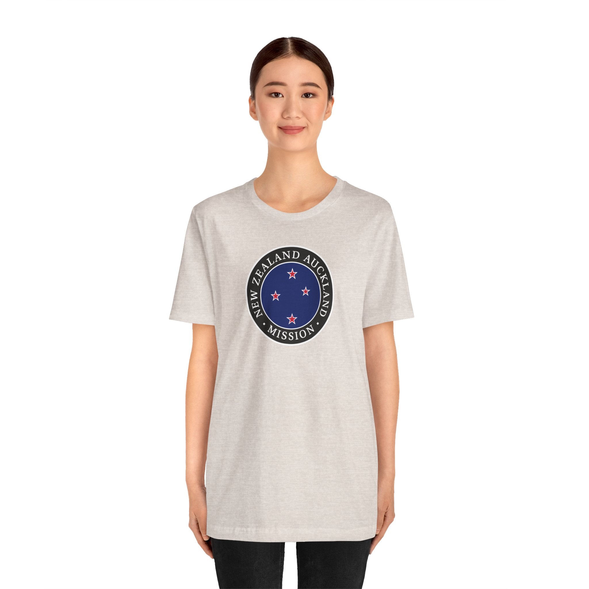 New Zealand Auckland Mission Flag Logo (Black Border) T-shirt - Latter-Day Saint LDS Missionary Gift - Book of Mormon
