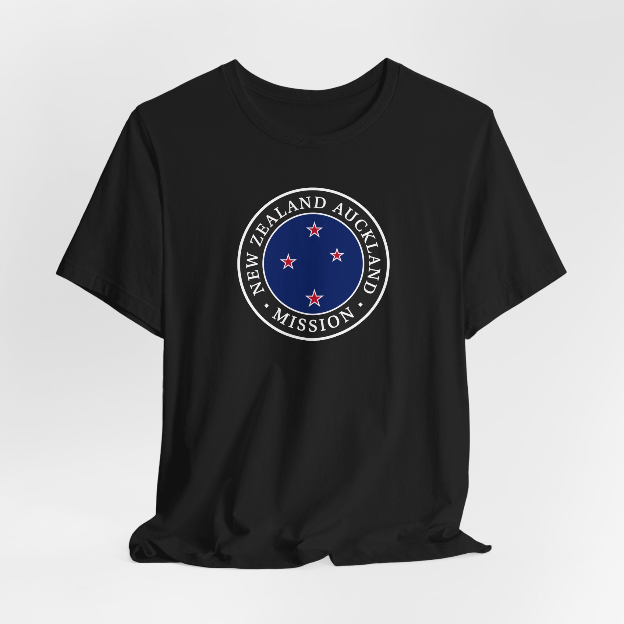 New Zealand Auckland Mission Flag Logo (Black Border) T-shirt - Latter-Day Saint LDS Missionary Gift - Book of Mormon