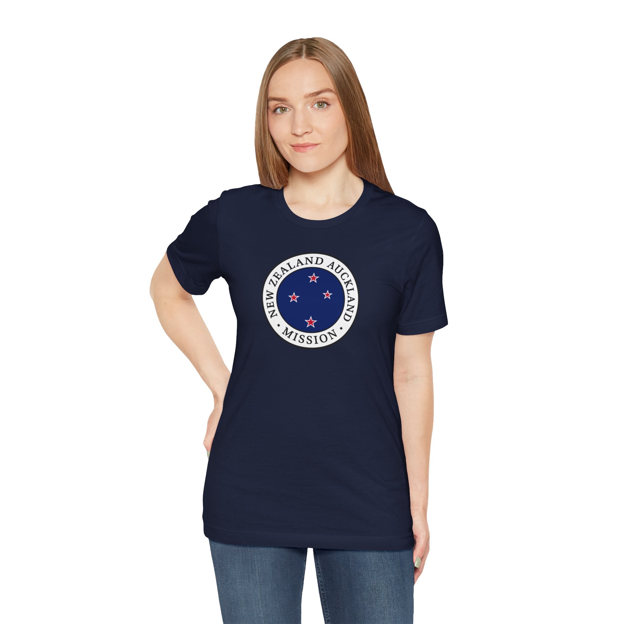 New Zealand Auckland Mission Flag Logo (White Border) T-shirt - Latter-Day Saint LDS Missionary Gift - Book of Mormon