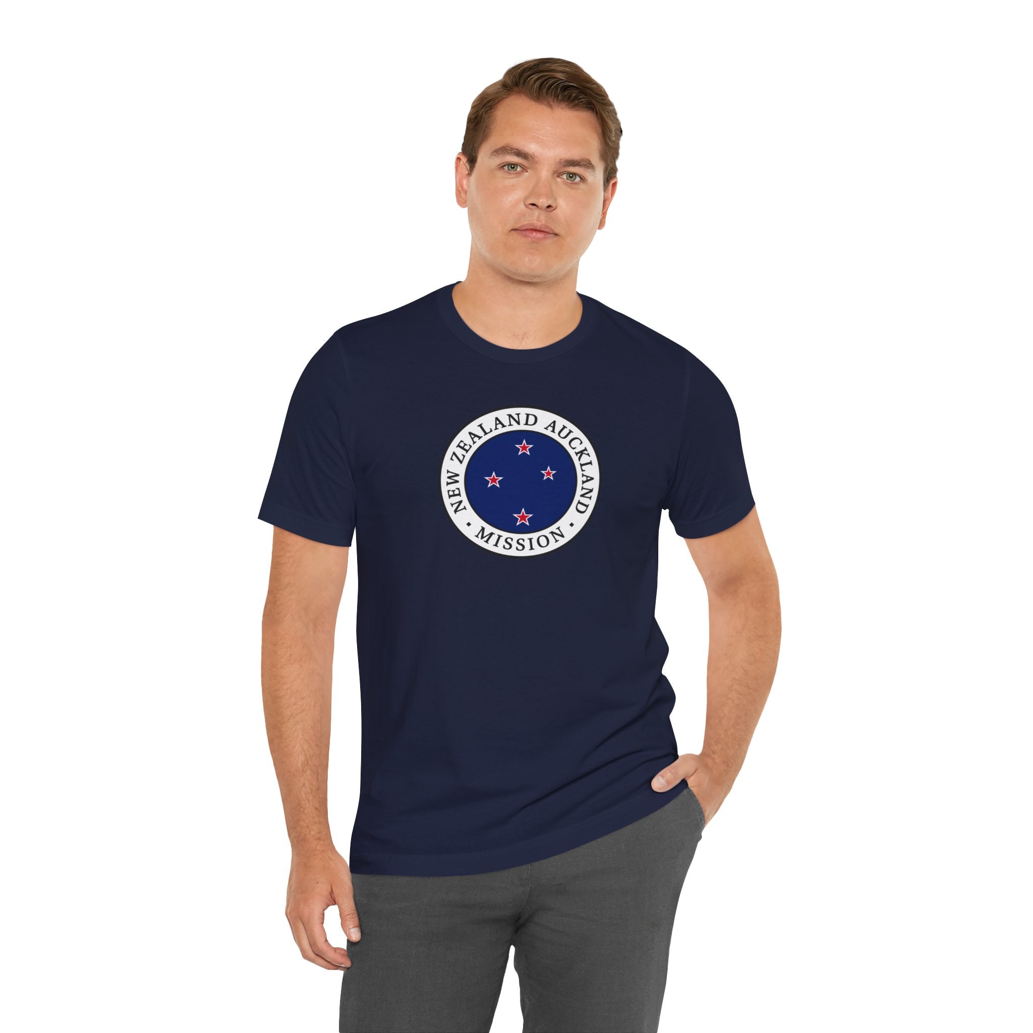 New Zealand Auckland Mission Flag Logo (White Border) T-shirt - Latter-Day Saint LDS Missionary Gift - Book of Mormon