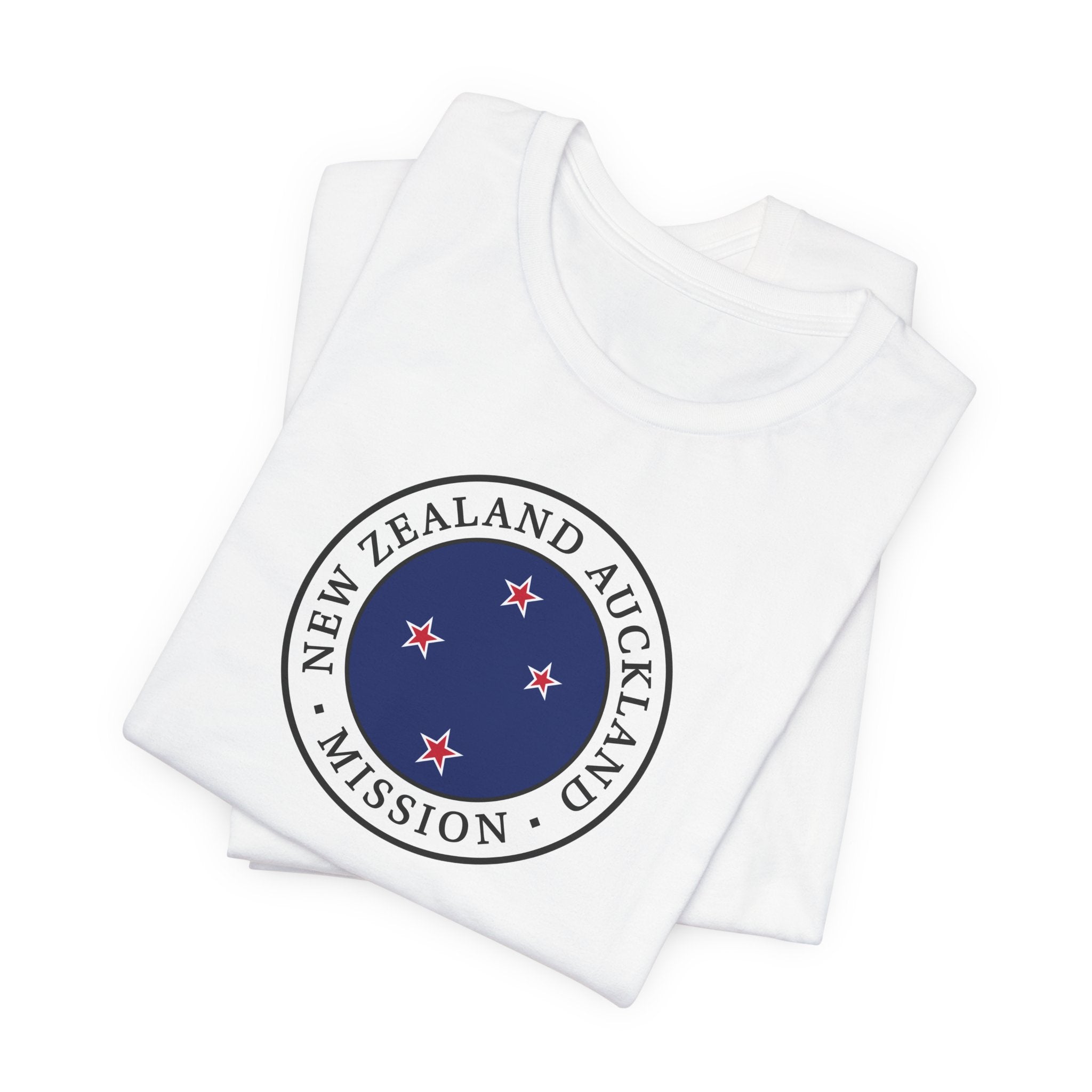 New Zealand Auckland Mission Flag Logo (White Border) T-shirt - Latter-Day Saint LDS Missionary Gift - Book of Mormon