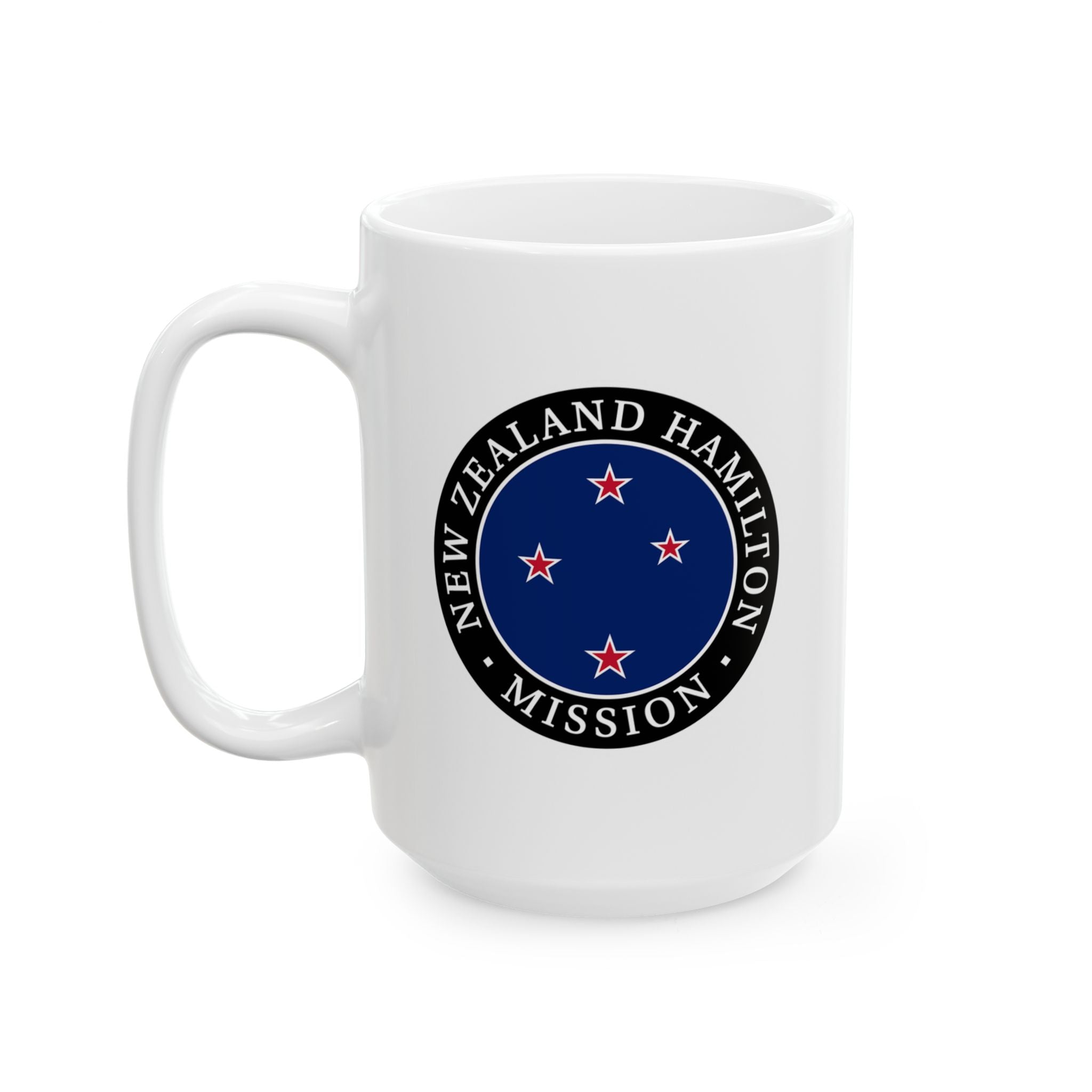 New Zealand Hamilton Mission Circular Flag White Ceramic Mug - Mission Wishlist - LDS Missionary Gift Store