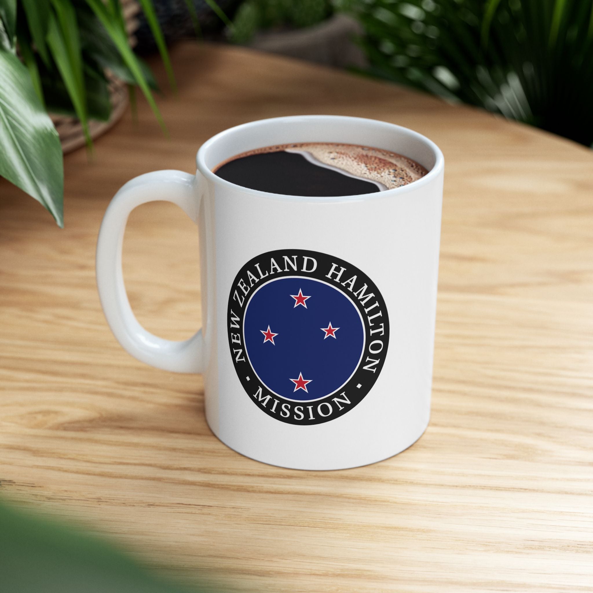 New Zealand Hamilton Mission Circular Flag White Ceramic Mug - Mission Wishlist - LDS Missionary Gift Store