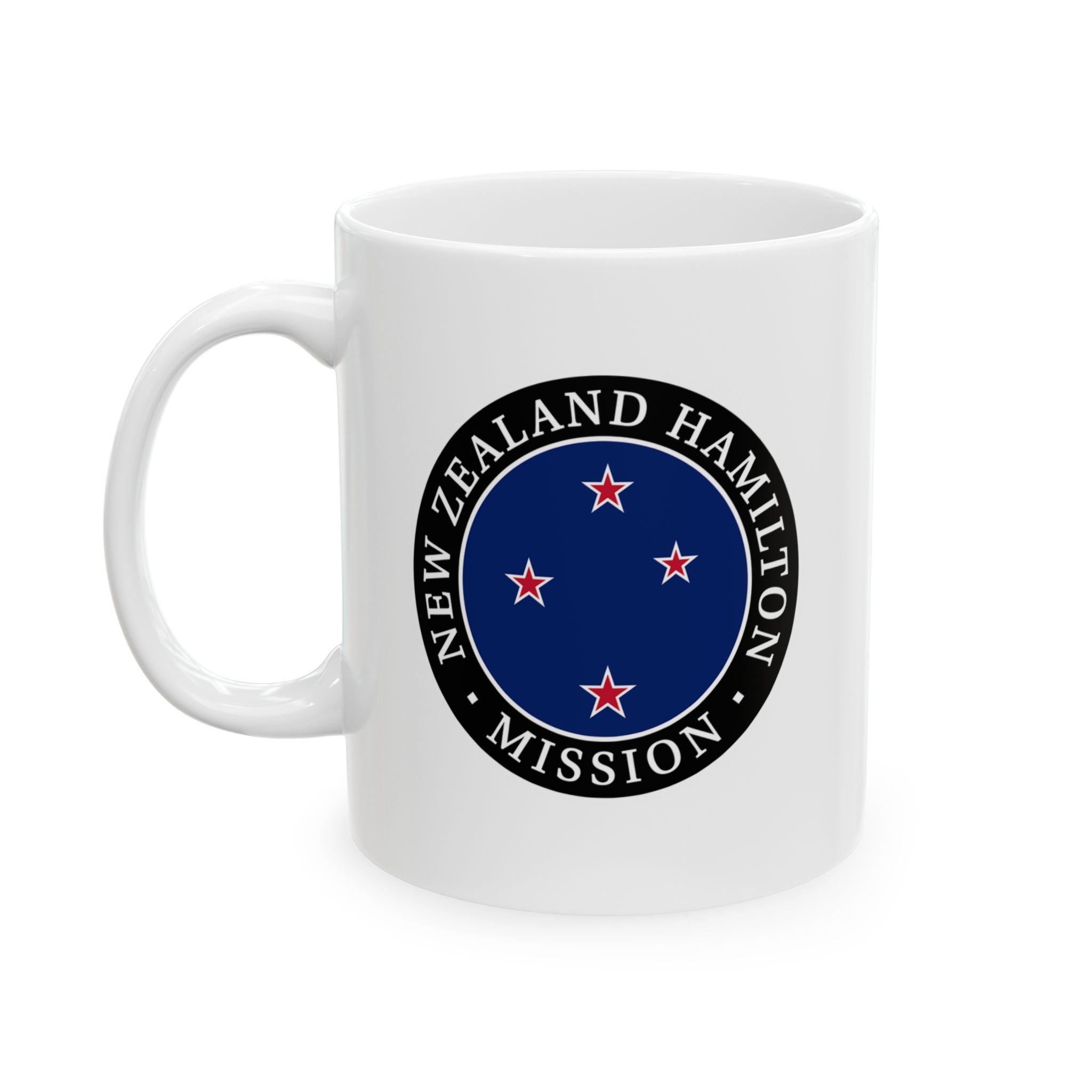 New Zealand Hamilton Mission Circular Flag White Ceramic Mug - Mission Wishlist - LDS Missionary Gift Store