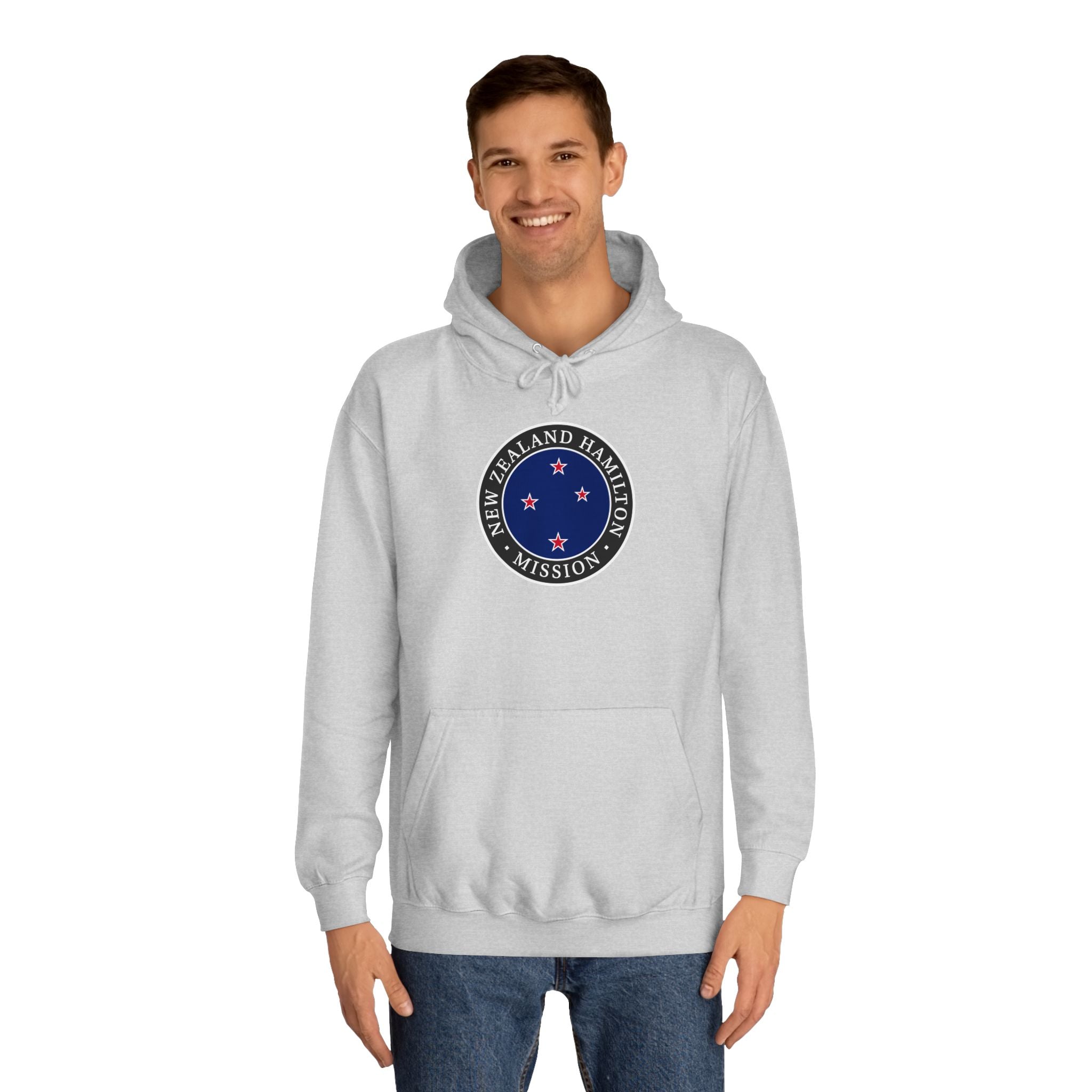 New Zealand Hamilton Mission Flag Logo (Black Border) College Hoodie - Latter-Day Saint LDS Missionary Gift - Book of Mormon