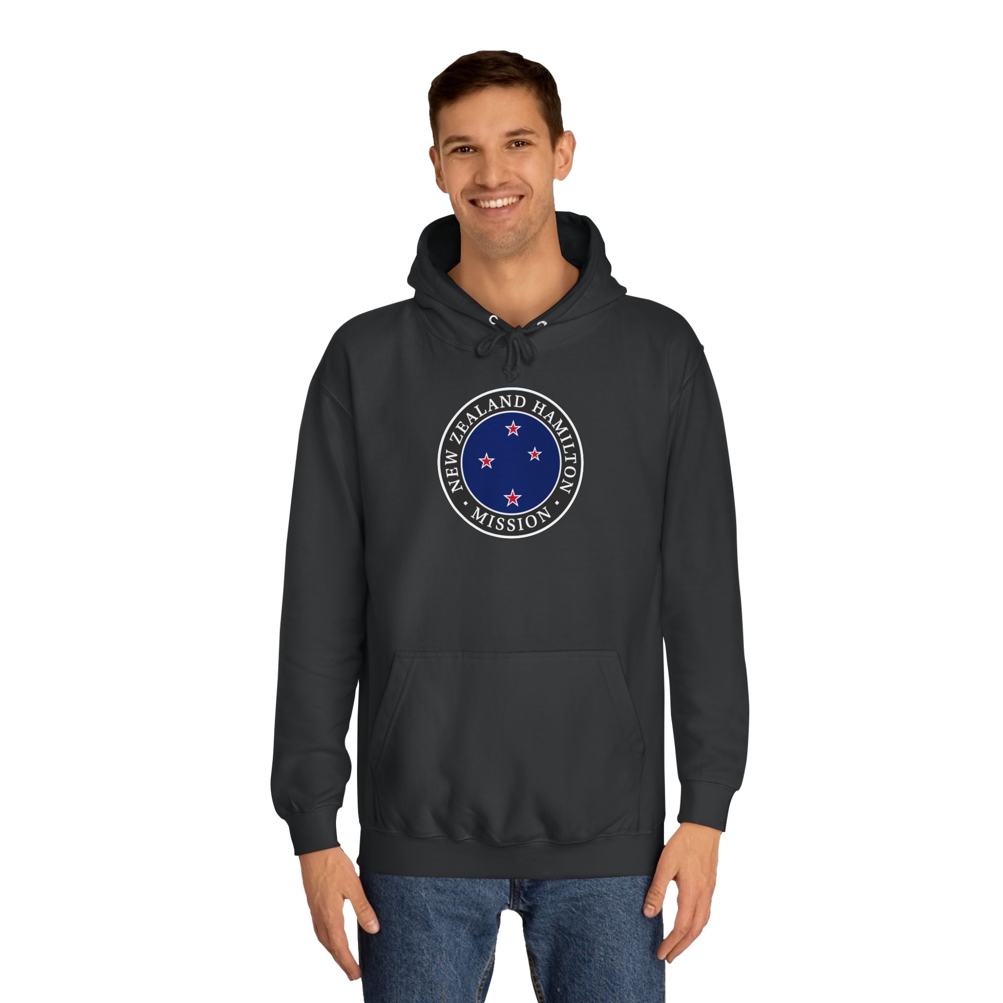 New Zealand Hamilton Mission Flag Logo (Black Border) College Hoodie - Latter-Day Saint LDS Missionary Gift - Book of Mormon