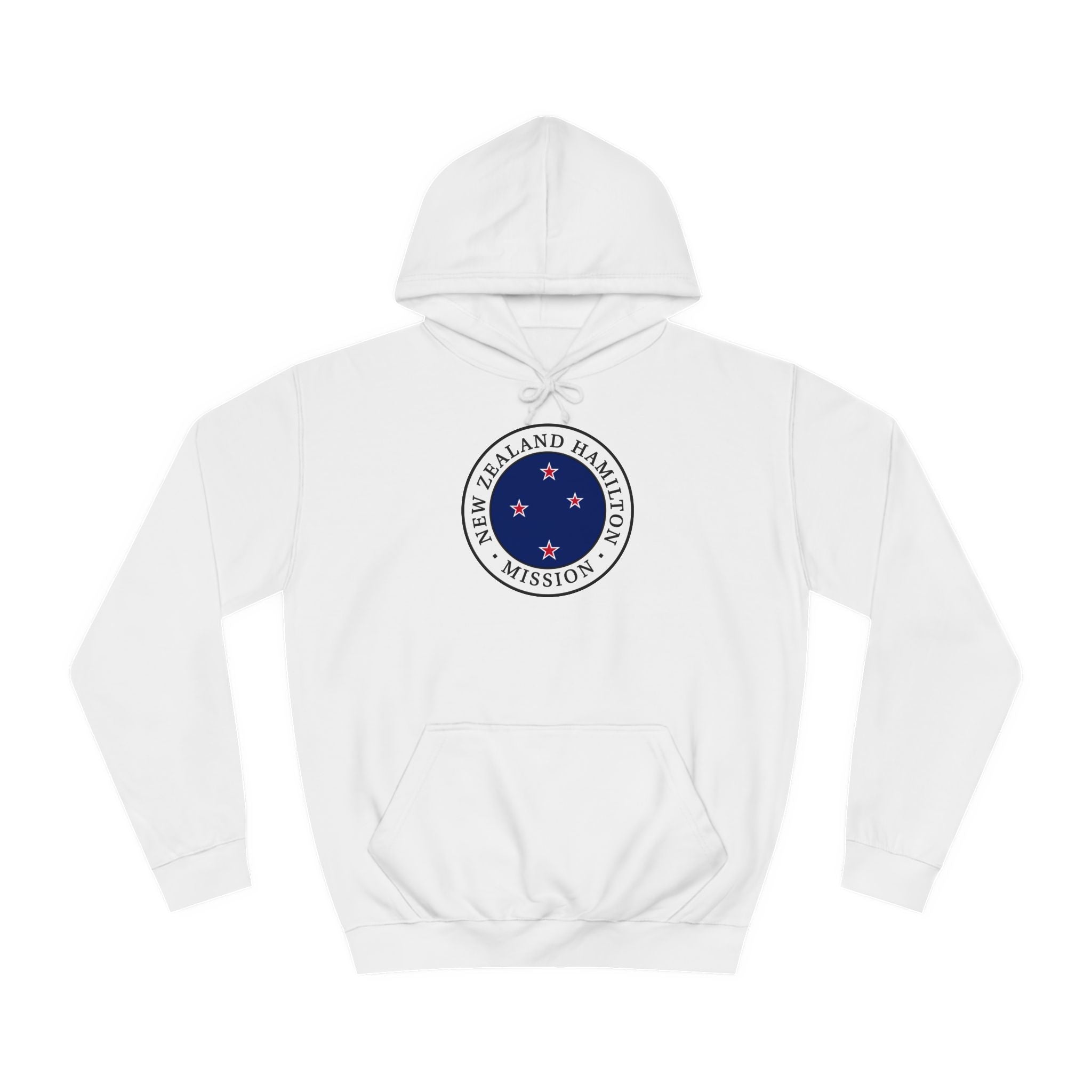 New Zealand Hamilton Mission Flag Logo (White Border) College Hoodie - Latter-Day Saint LDS Missionary Gift - Book of Mormon