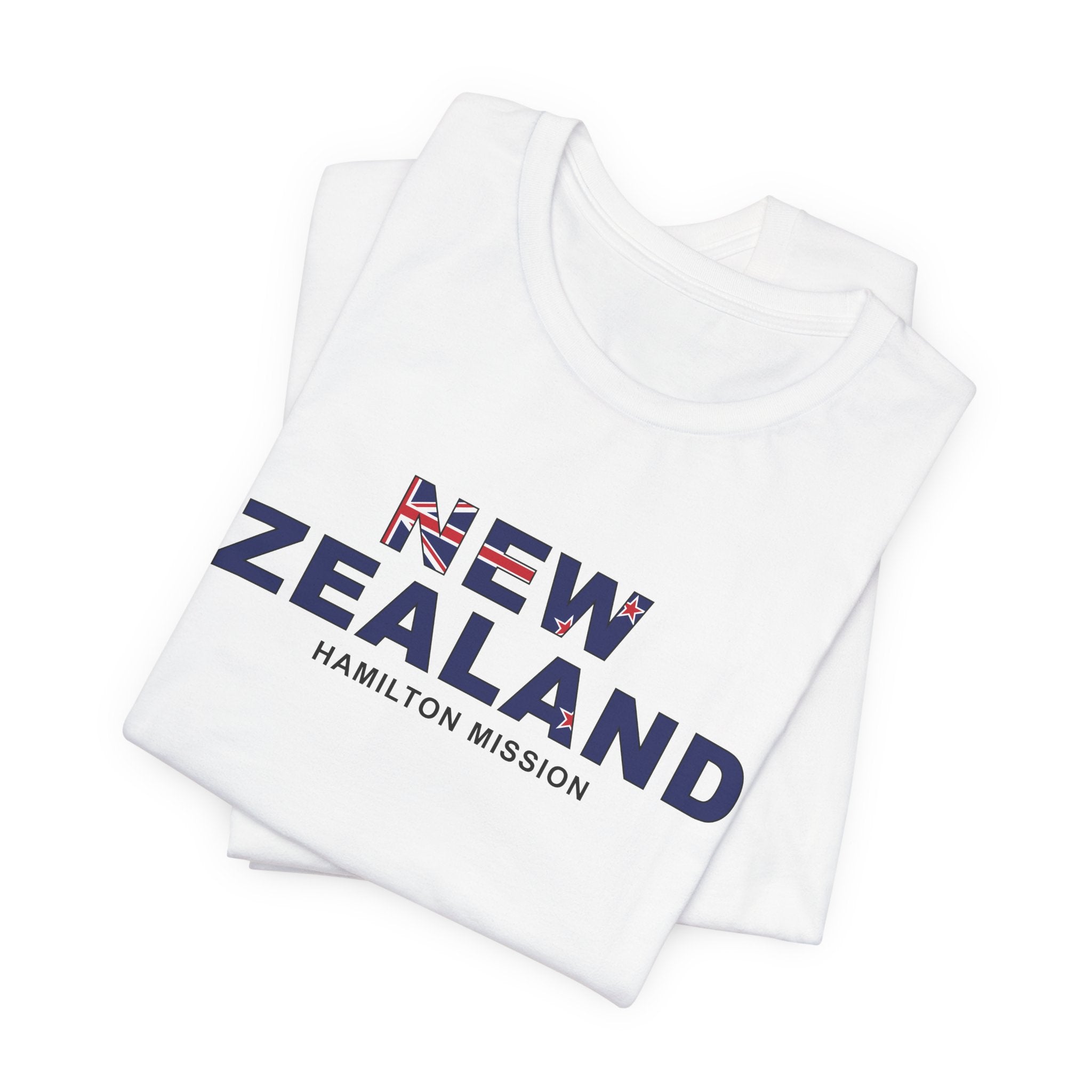 New Zealand Hamilton Mission Flag Title T-shirt - Latter-Day Saint LDS Missionary Gift - Book of Mormon