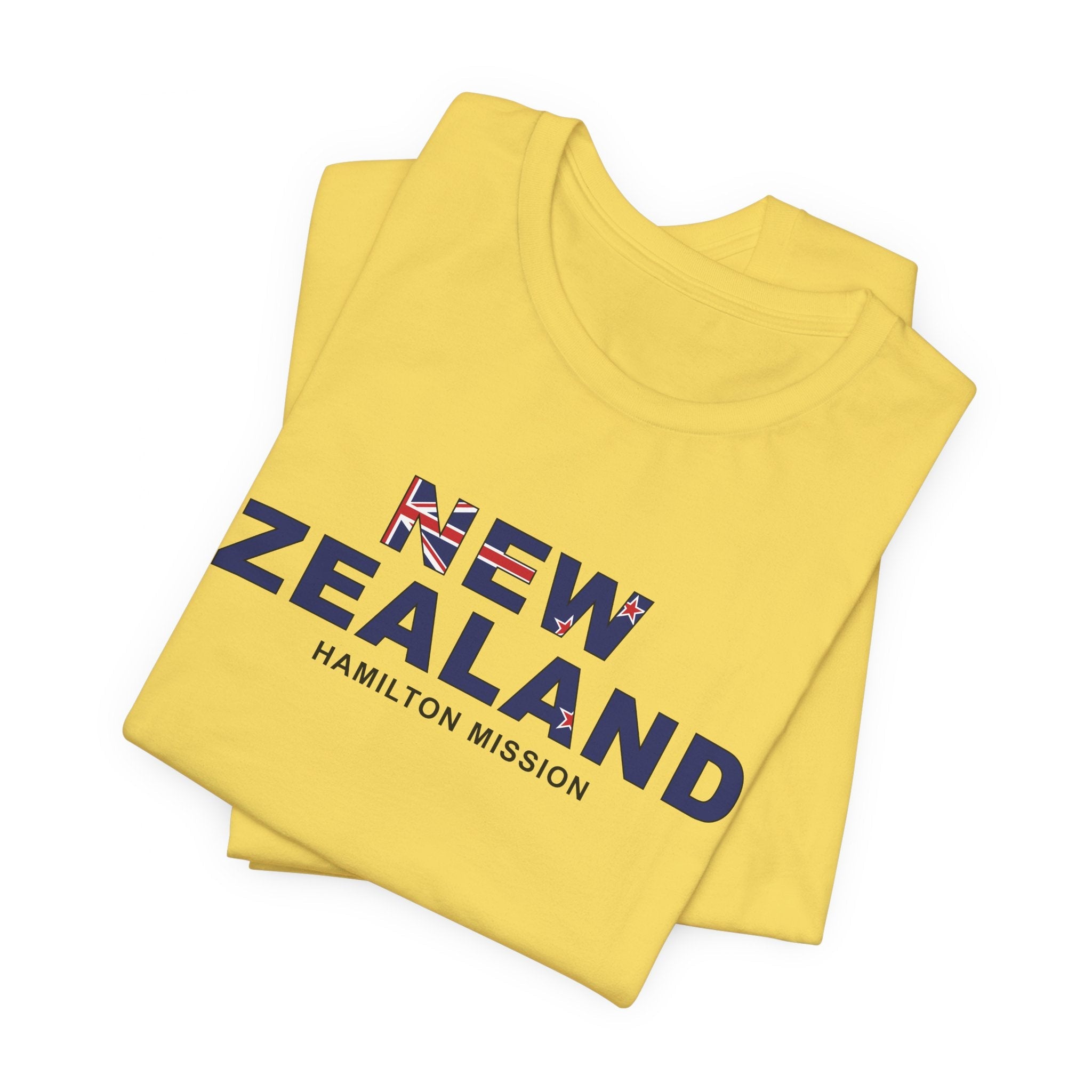 New Zealand Hamilton Mission Flag Title T-shirt - Latter-Day Saint LDS Missionary Gift - Book of Mormon