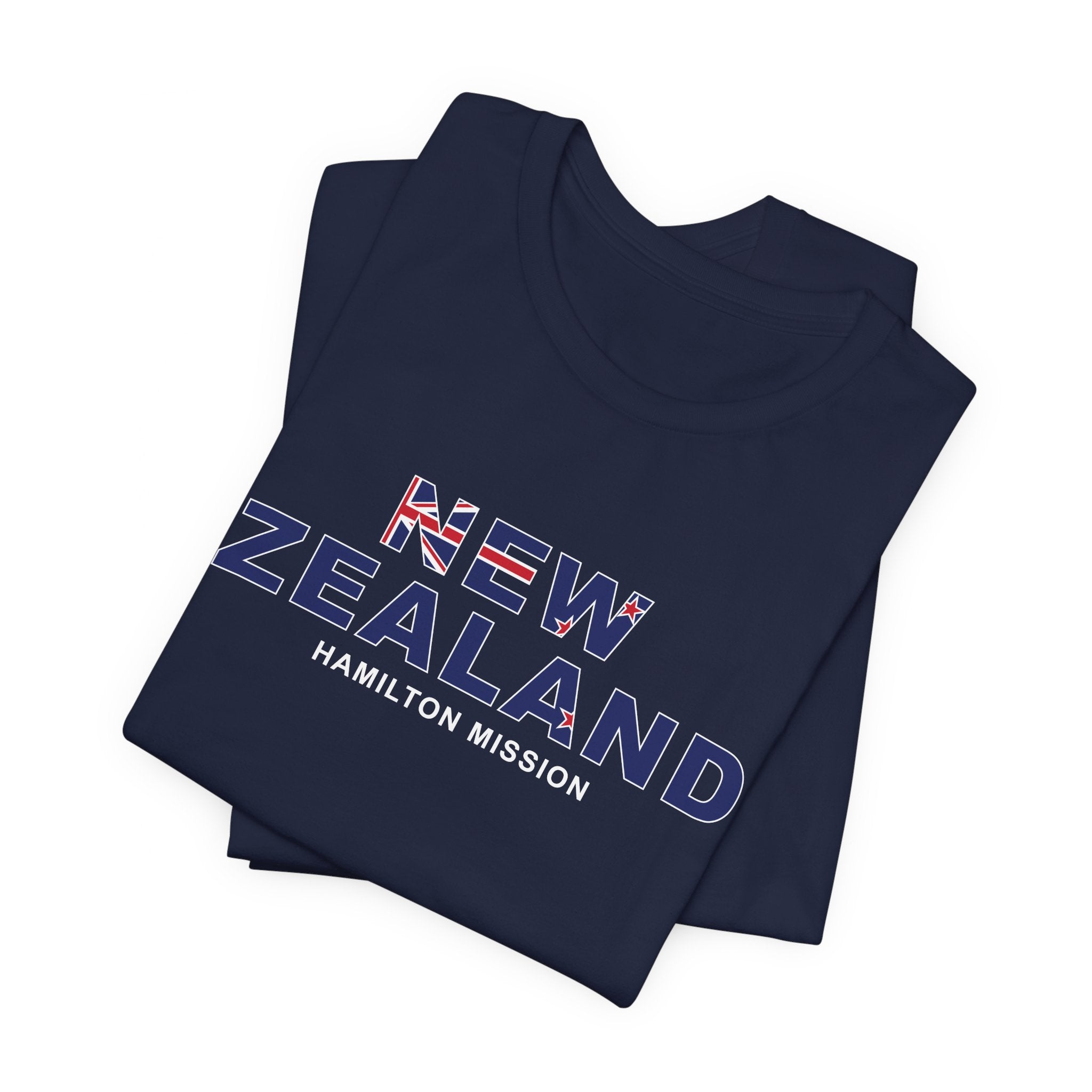 New Zealand Hamilton Mission Flag Title T-shirt - Latter-Day Saint LDS Missionary Gift - Book of Mormon