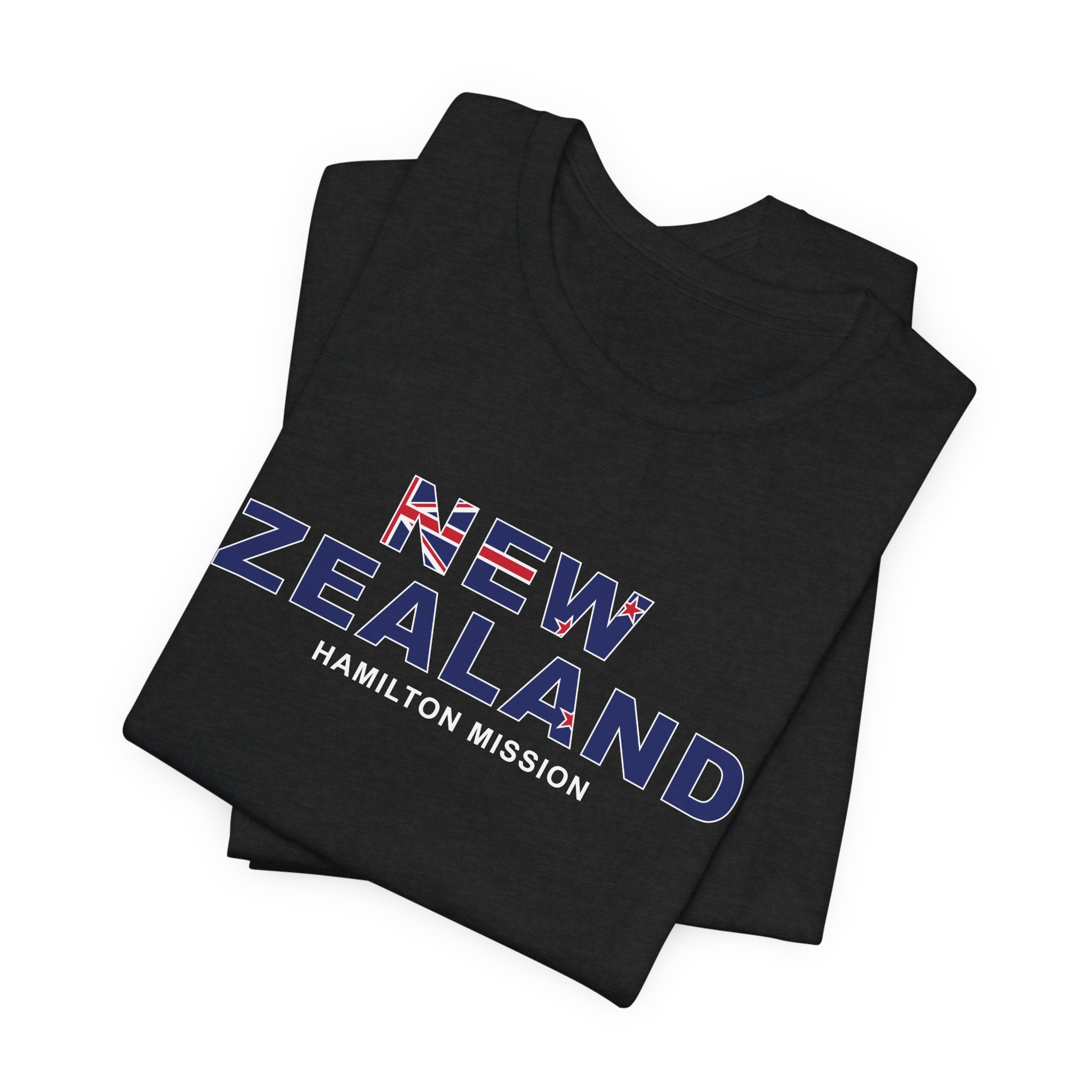 New Zealand Hamilton Mission Flag Title T-shirt - Latter-Day Saint LDS Missionary Gift - Book of Mormon