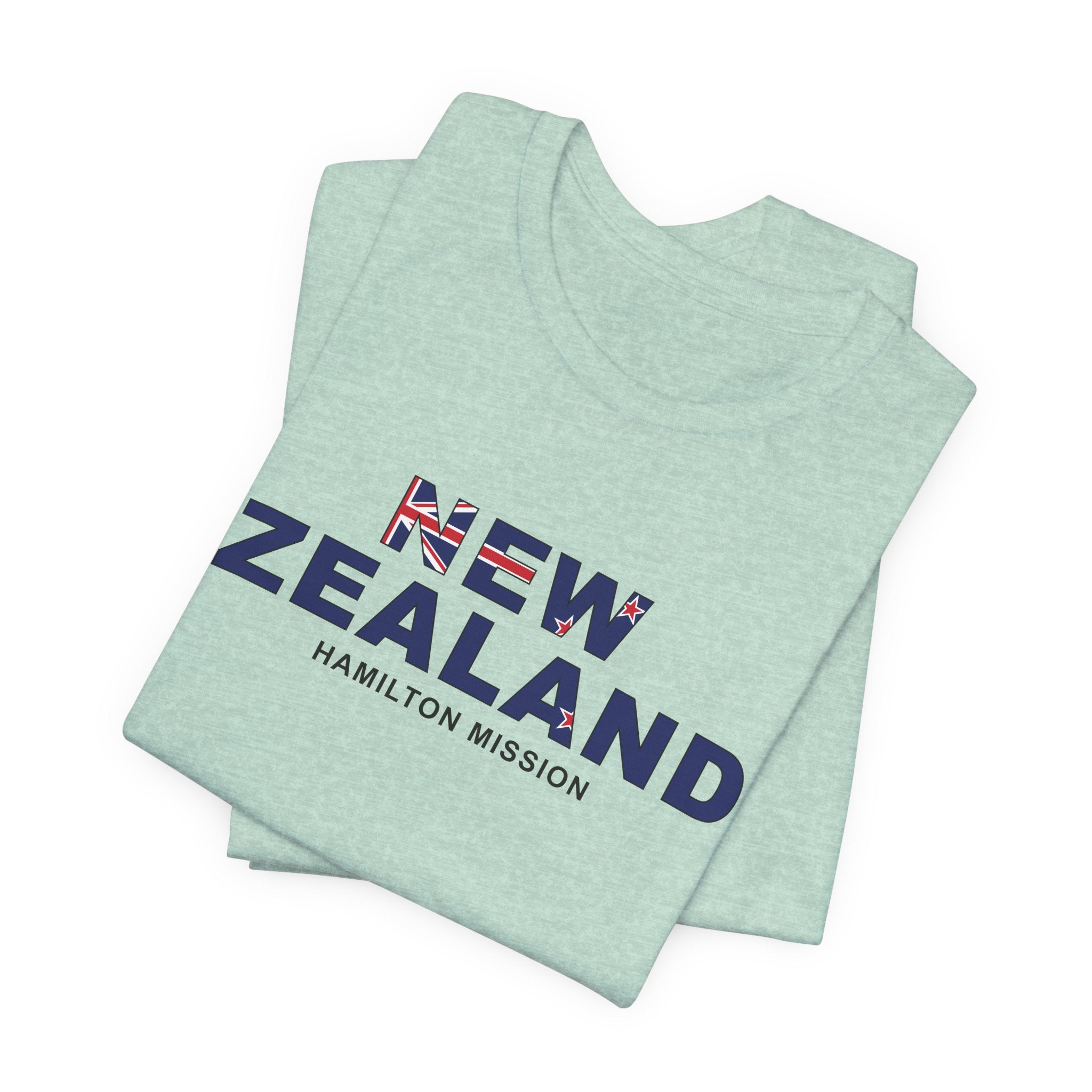 New Zealand Hamilton Mission Flag Title T-shirt - Latter-Day Saint LDS Missionary Gift - Book of Mormon